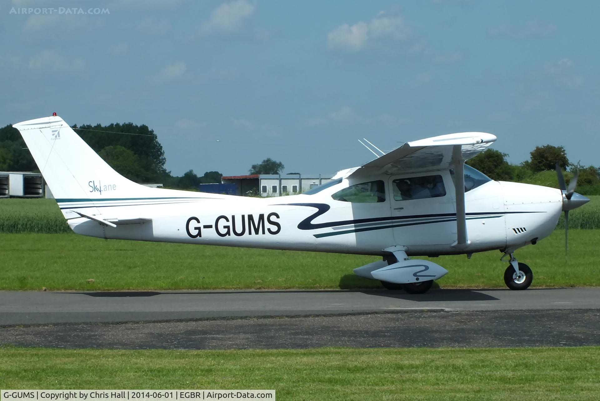 G-GUMS, 1973 Cessna 182P Skylane C/N 182-61643, at Breighton's Open Cockpit & Biplane Fly-in, 2014