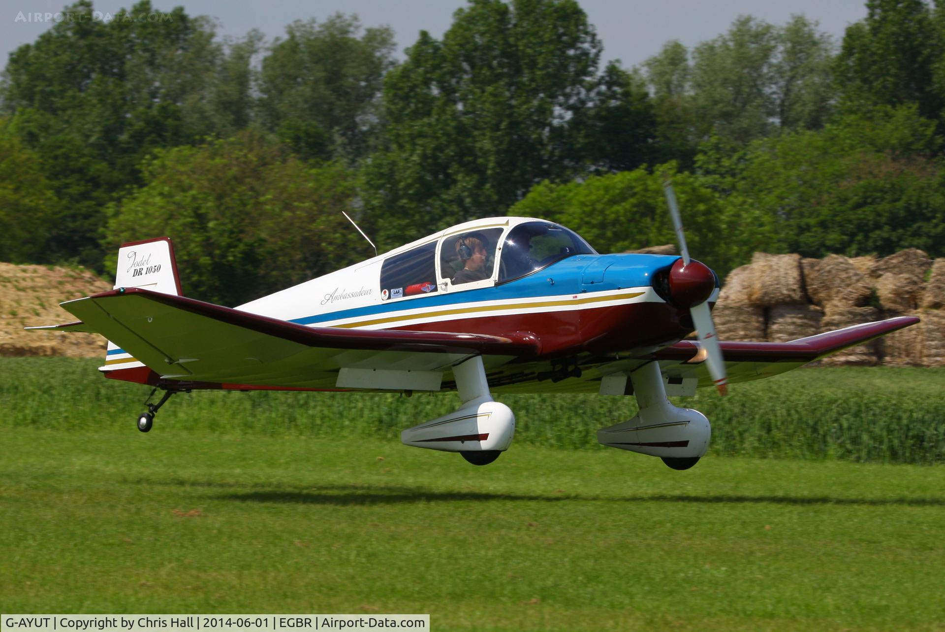 G-AYUT, 1964 SAN Jodel DR-1050 Ambassadeur C/N 479, at Breighton's Open Cockpit & Biplane Fly-in, 2014