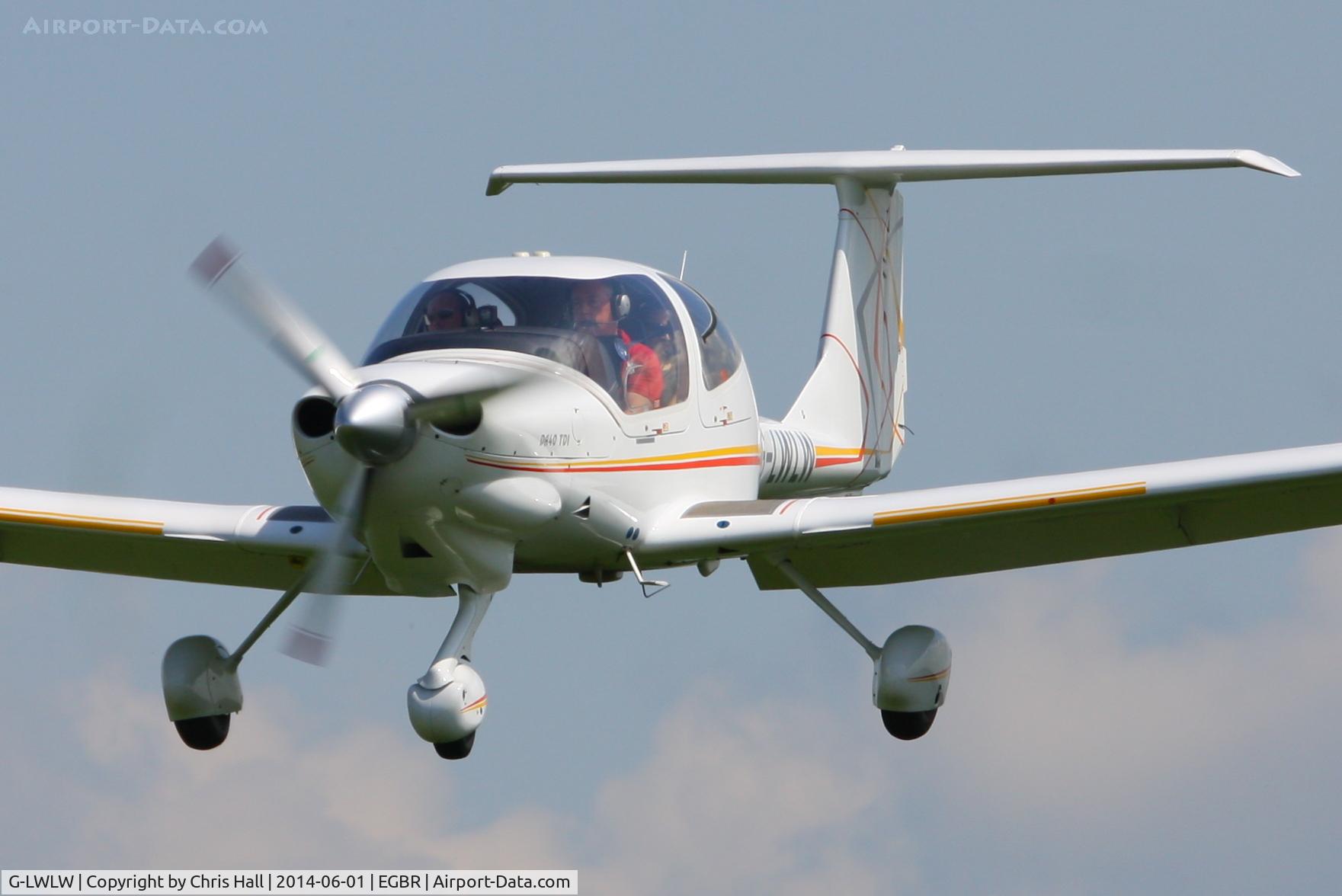 G-LWLW, 2003 Diamond DA-40D Diamond Star C/N D4.052, at Breighton's Open Cockpit & Biplane Fly-in, 2014