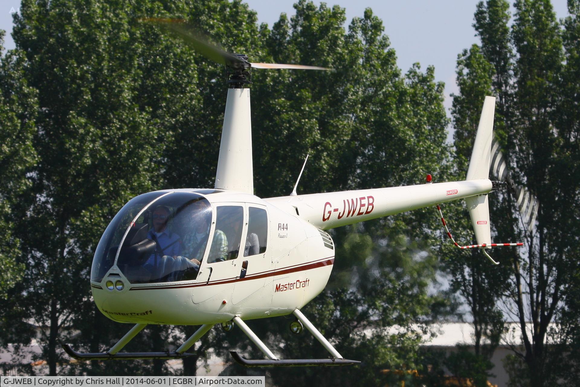G-JWEB, 2003 Robinson R44 Raven C/N 1334, at Breighton's Open Cockpit & Biplane Fly-in, 2014