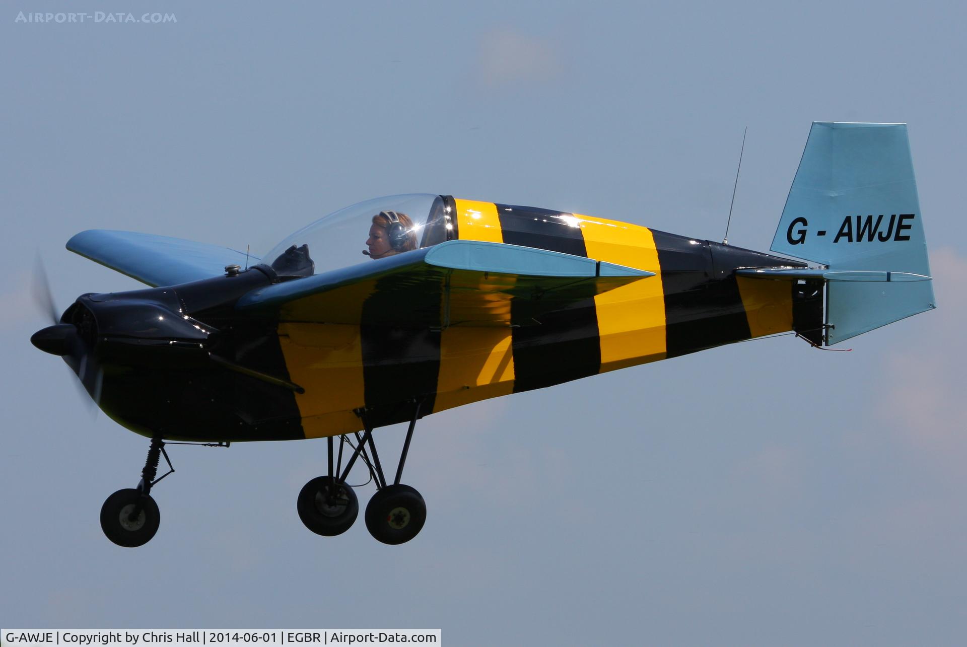 G-AWJE, 1968 Tipsy T-66 Nipper Mk 3 C/N S121, at Breighton's Open Cockpit & Biplane Fly-in, 2014