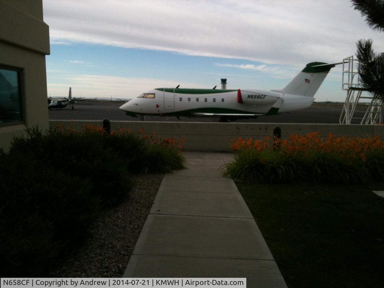 N658CF, 1982 Canadair Challenger 600S (CL-600-1A11) C/N 1058, At Moses Lake Airport in eastern Washington...prior to departure to Homer, AK