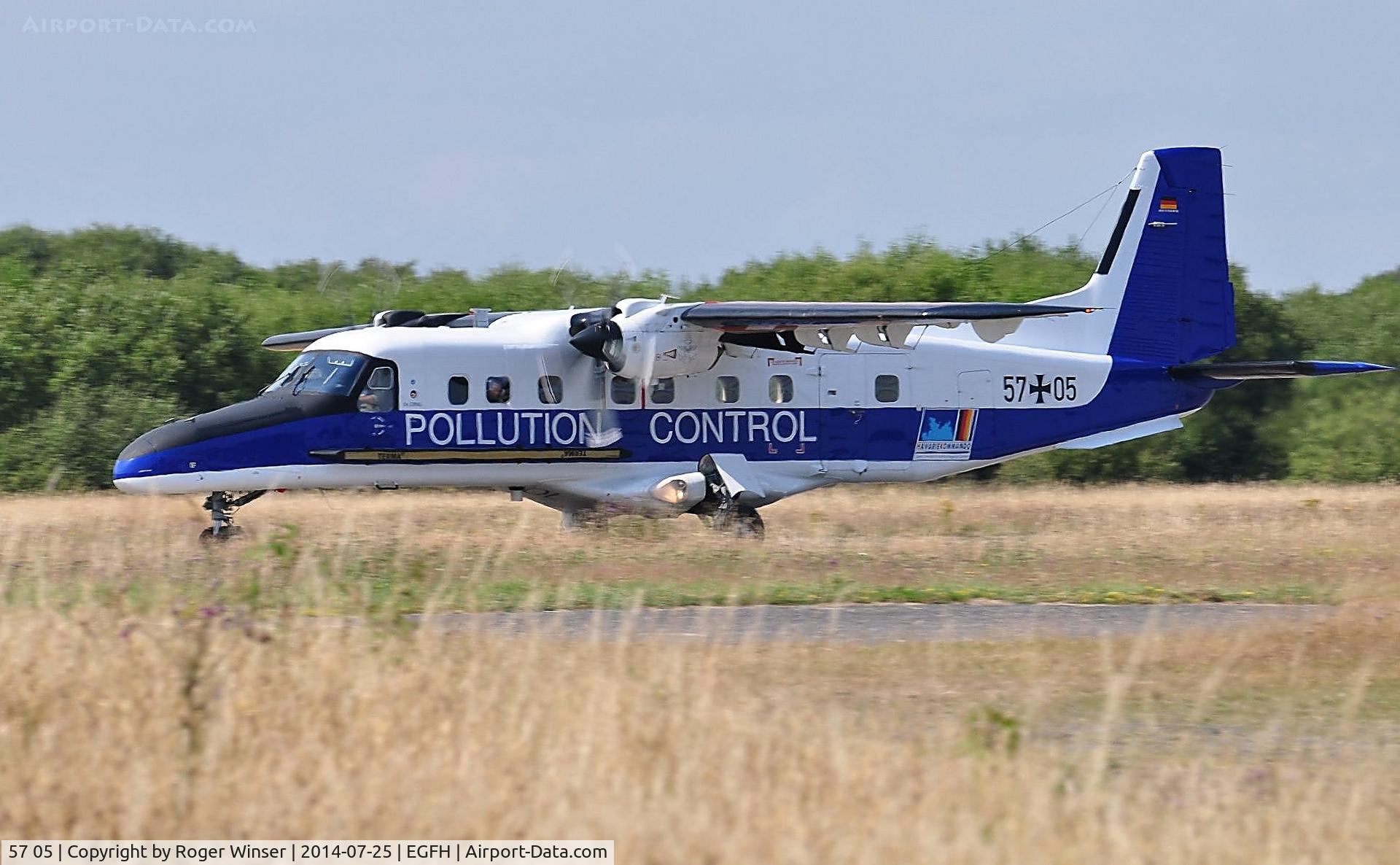 57 05, 2011 Dornier (RUAG) Do.228-212NG C/N 8302, German Navy Do 228 operated by Marinfliegergeschwader 3 for the Havariekommando (The Central Command for Maritime Emergencies) including pollution control makes  a touch and go on Runway 22 en route to Yeovilton International Air Day.