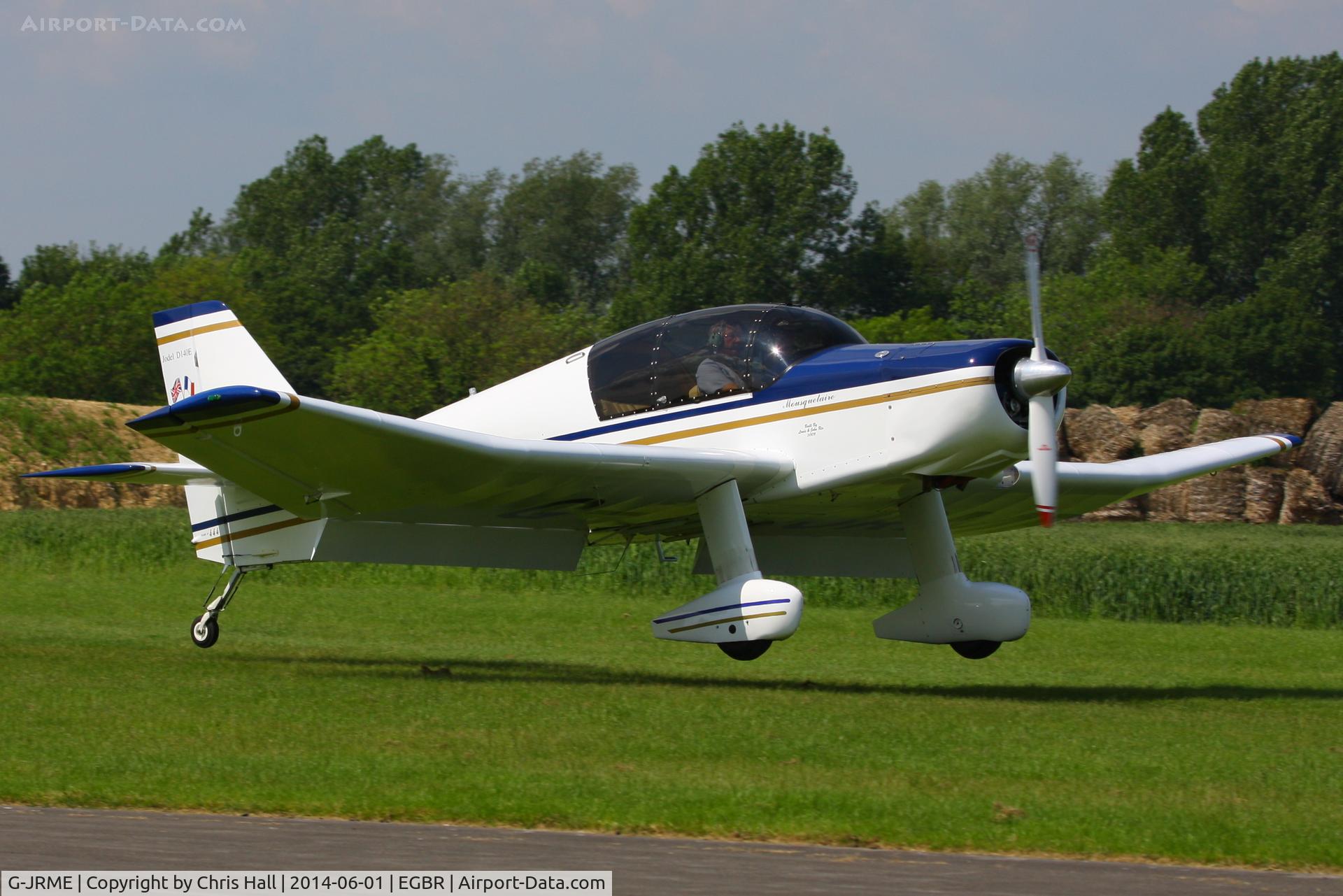 G-JRME, 2009 Jodel D-140E Mousquetaire IV C/N 444/PFA 251-13155, at Breighton's Open Cockpit & Biplane Fly-in, 2014