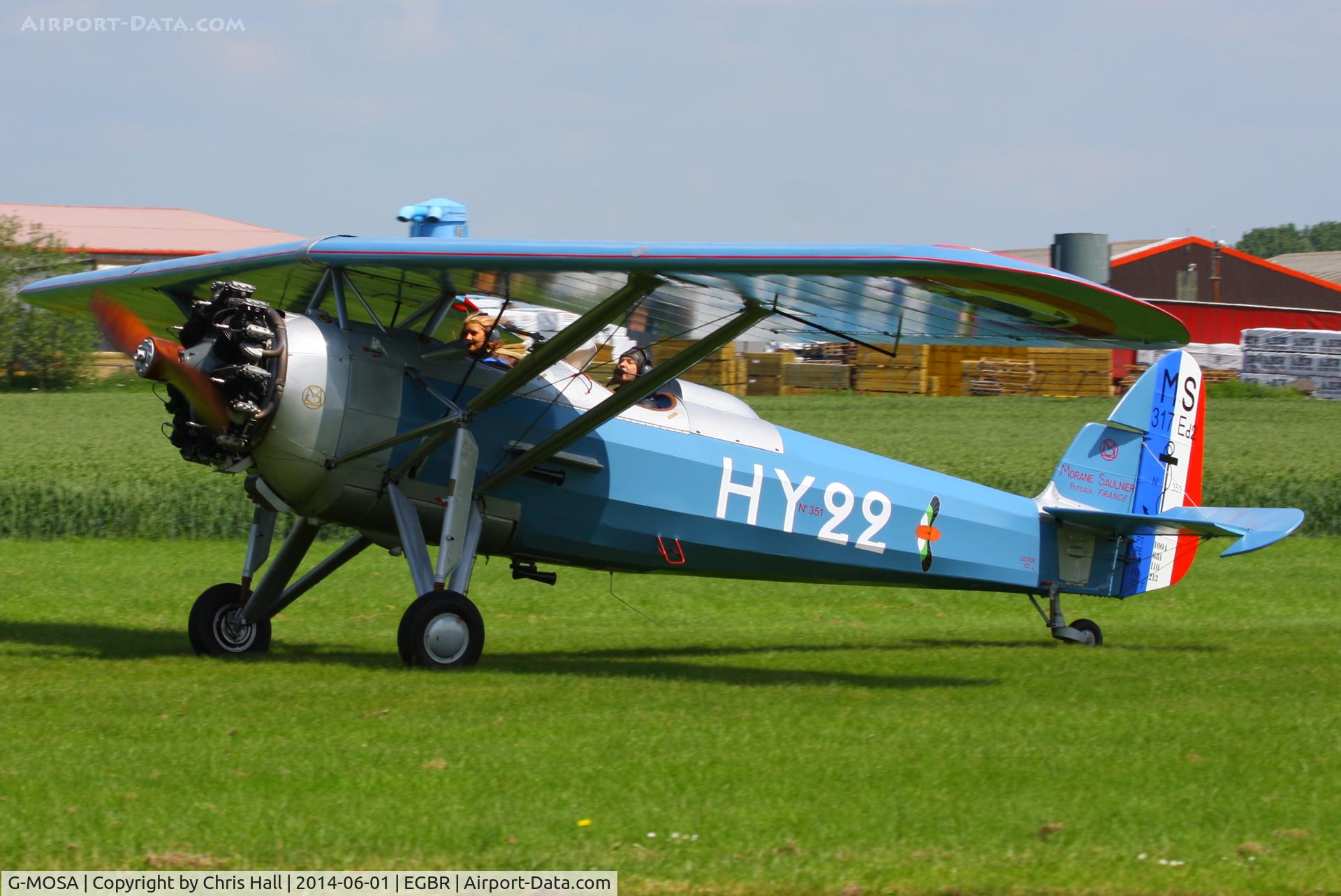 G-MOSA, 1952 Morane-Saulnier MS.317 C/N 351, at Breighton's Open Cockpit & Biplane Fly-in, 2014