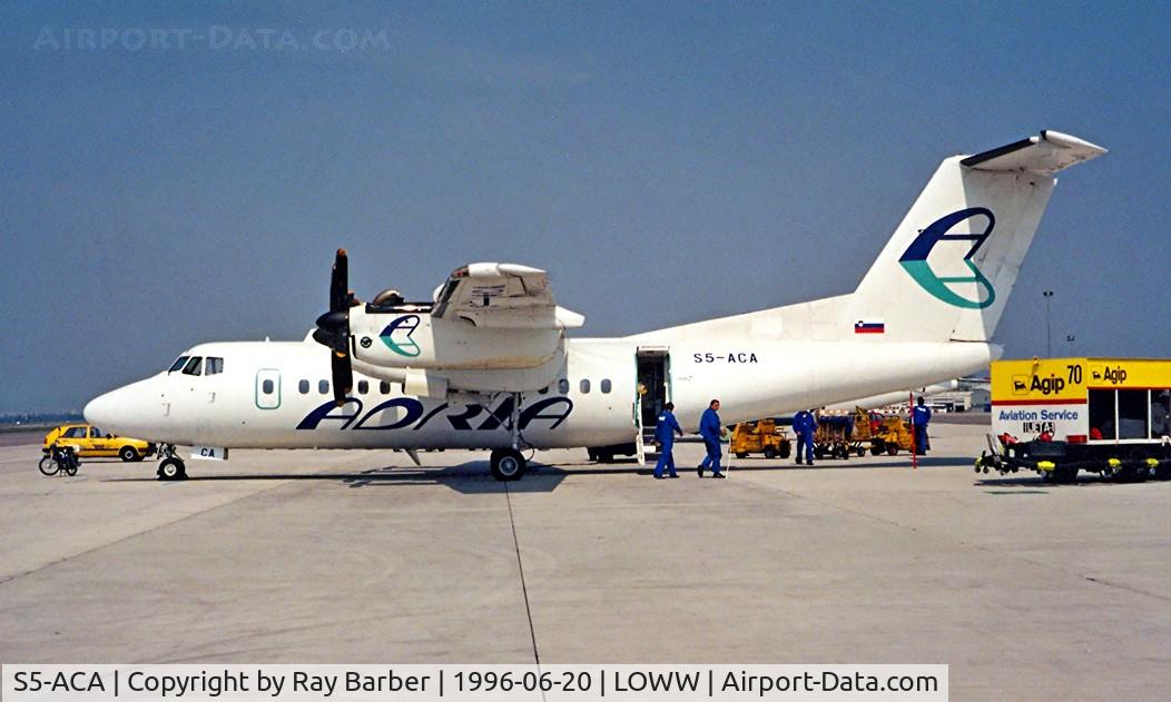 S5-ACA, 1982 De Havilland Canada DHC-7-102 Dash 7 C/N 90, De Havilland Canada DHC-7-102 Dash 7 [90] (Adria Airways) Vienna-Schwechat~OE 20/06/1996