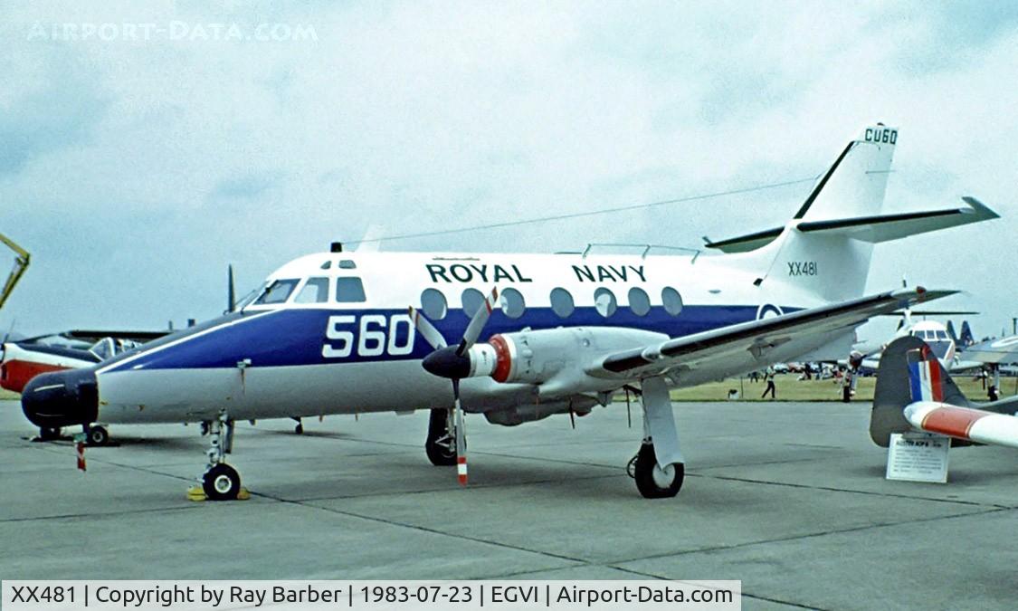 XX481, 1978 Scottish Aviation HP-137 Jetstream T.2 C/N 251, BAE Systems Jetstream T.2 [251] (Royal Navy) RAF Greenham Common~G 23/07/1983. From a slide.