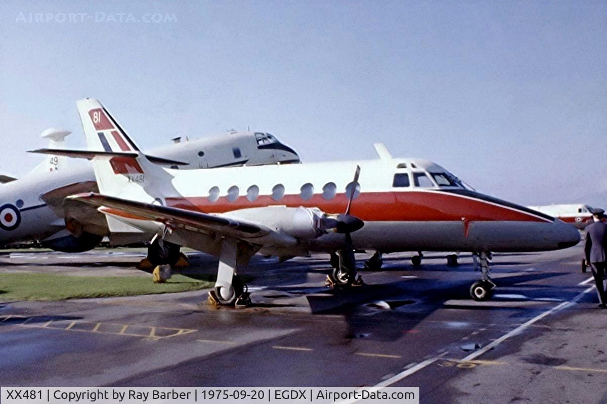 XX481, 1978 Scottish Aviation HP-137 Jetstream T.2 C/N 251, BAE Systems Jetstream T.2 [251] (Royal Air Force) RAF St Athan~G 20/09/1975. From a slide.