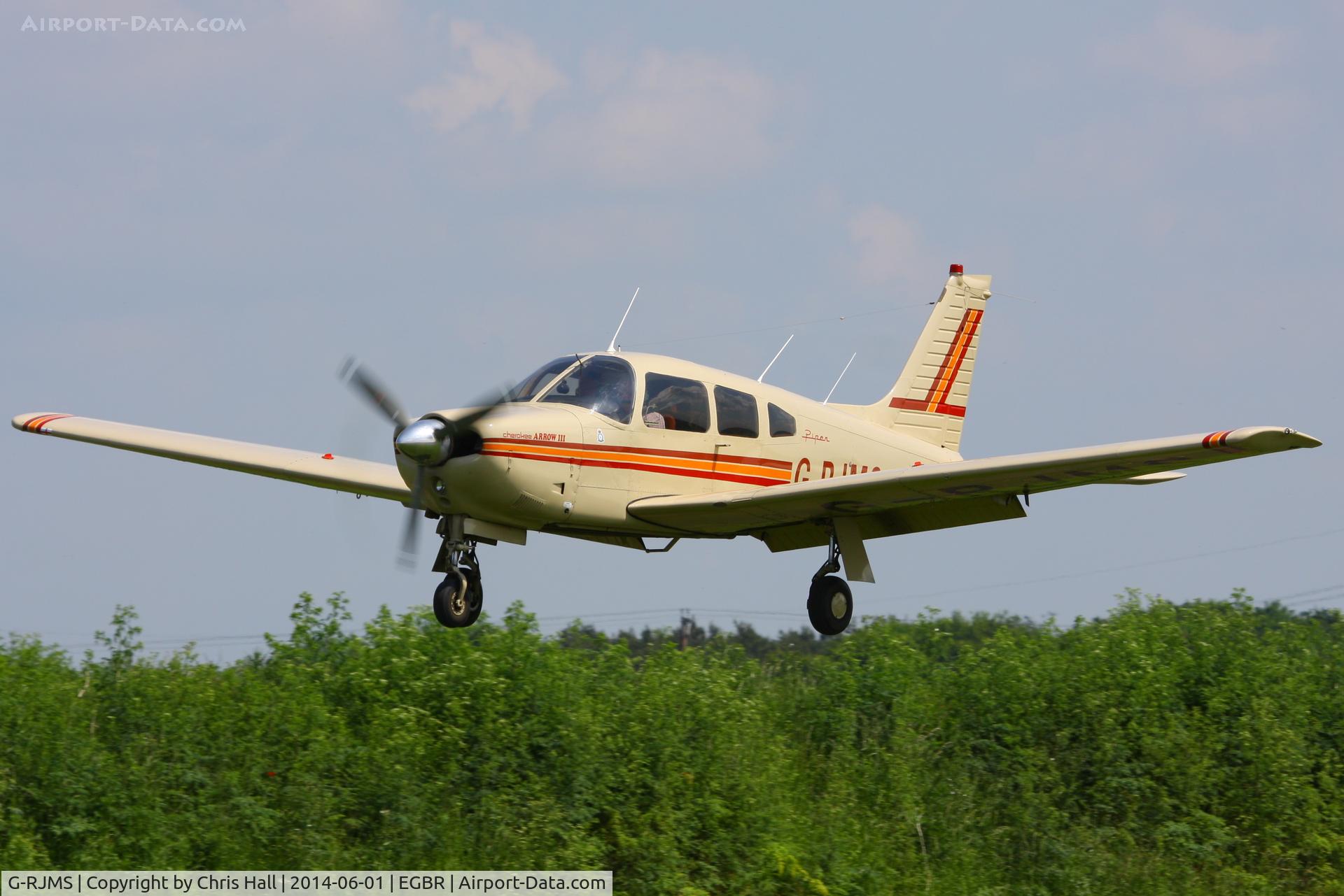 G-RJMS, 1978 Piper PA-28R-201 Cherokee Arrow III C/N 28R-7837059, at Breighton's Open Cockpit & Biplane Fly-in, 2014