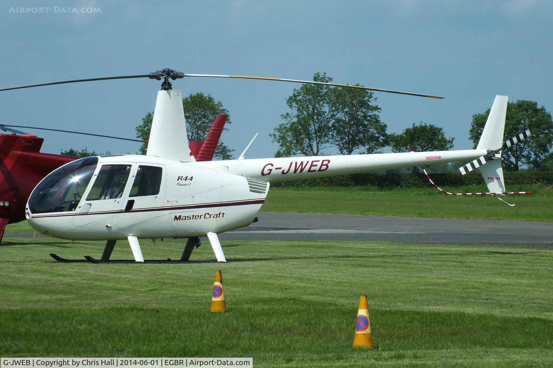 G-JWEB, 2003 Robinson R44 Raven C/N 1334, at Breighton's Open Cockpit & Biplane Fly-in, 2014