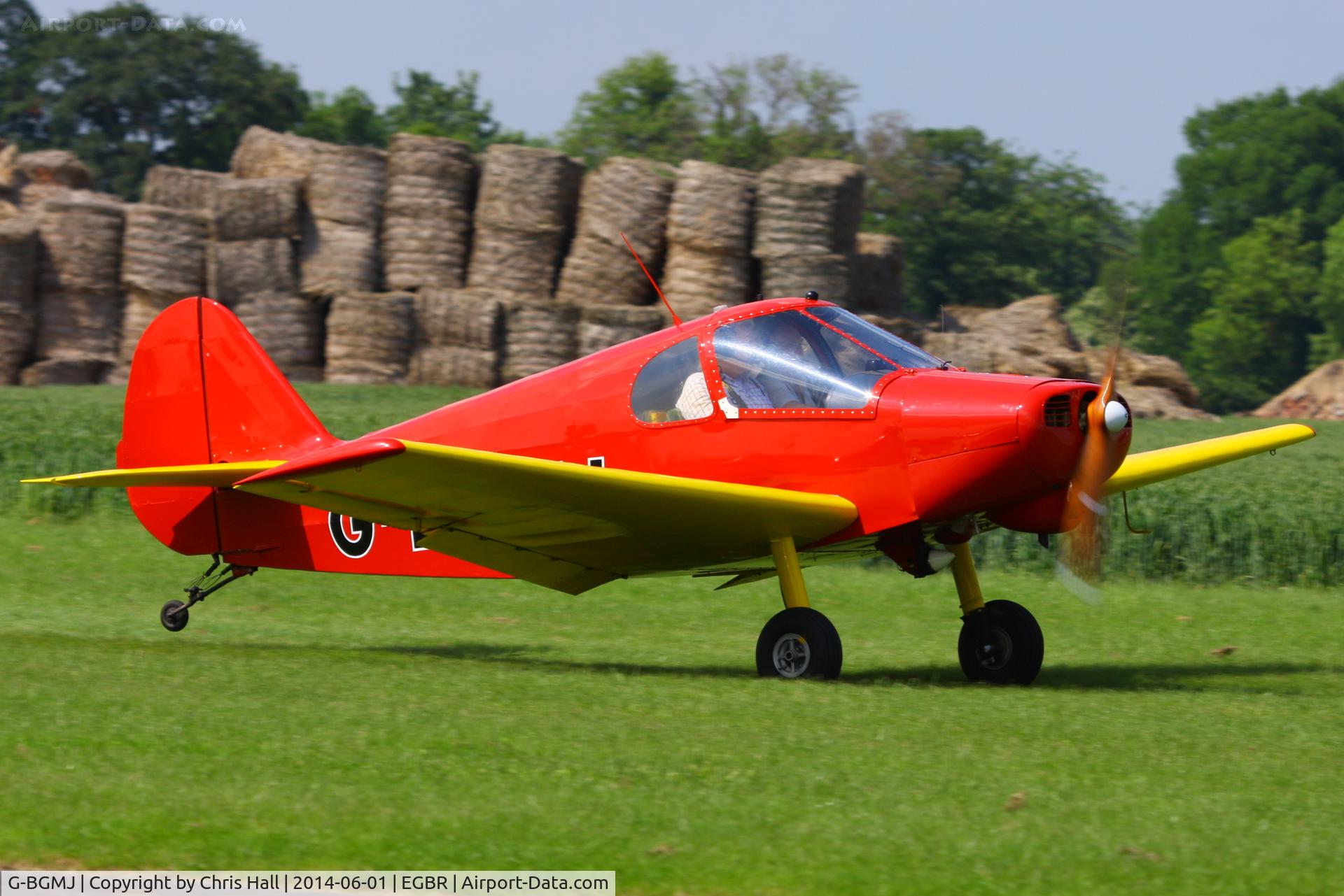 G-BGMJ, 1952 Gardan GY-201 Minicab C/N 12, at Breighton's Open Cockpit & Biplane Fly-in, 2014