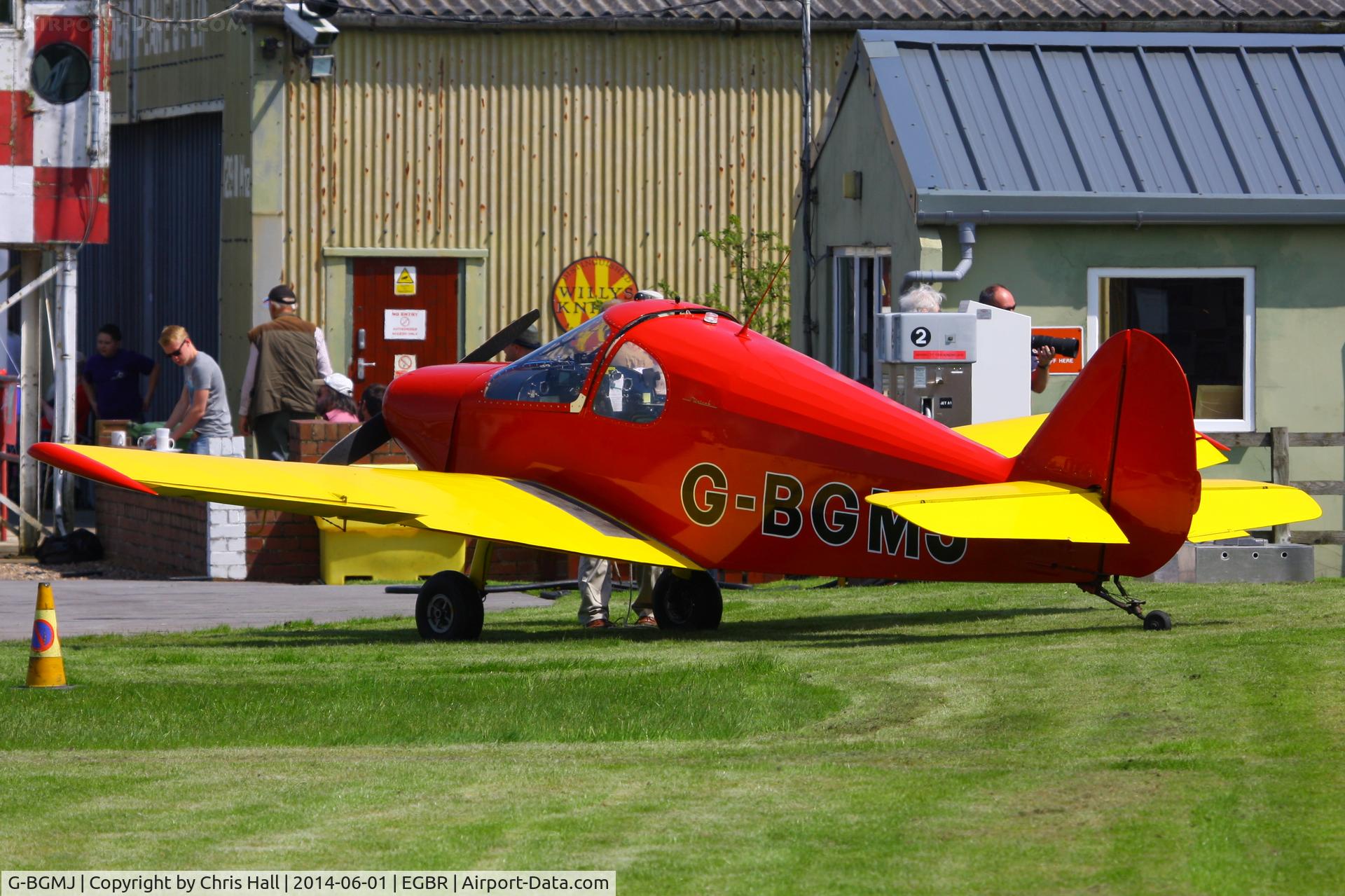 G-BGMJ, 1952 Gardan GY-201 Minicab C/N 12, at Breighton's Open Cockpit & Biplane Fly-in, 2014