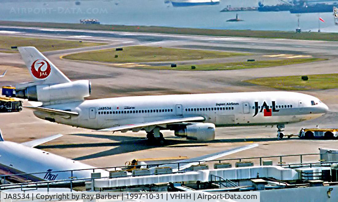 JA8534, 1975 Douglas DC-10-40 C/N 46913, McDonnell Douglas DC-10-40 [46913] (JAL-Japan Airlines) Hong Kong Kai-Tak~B 31/10/1997