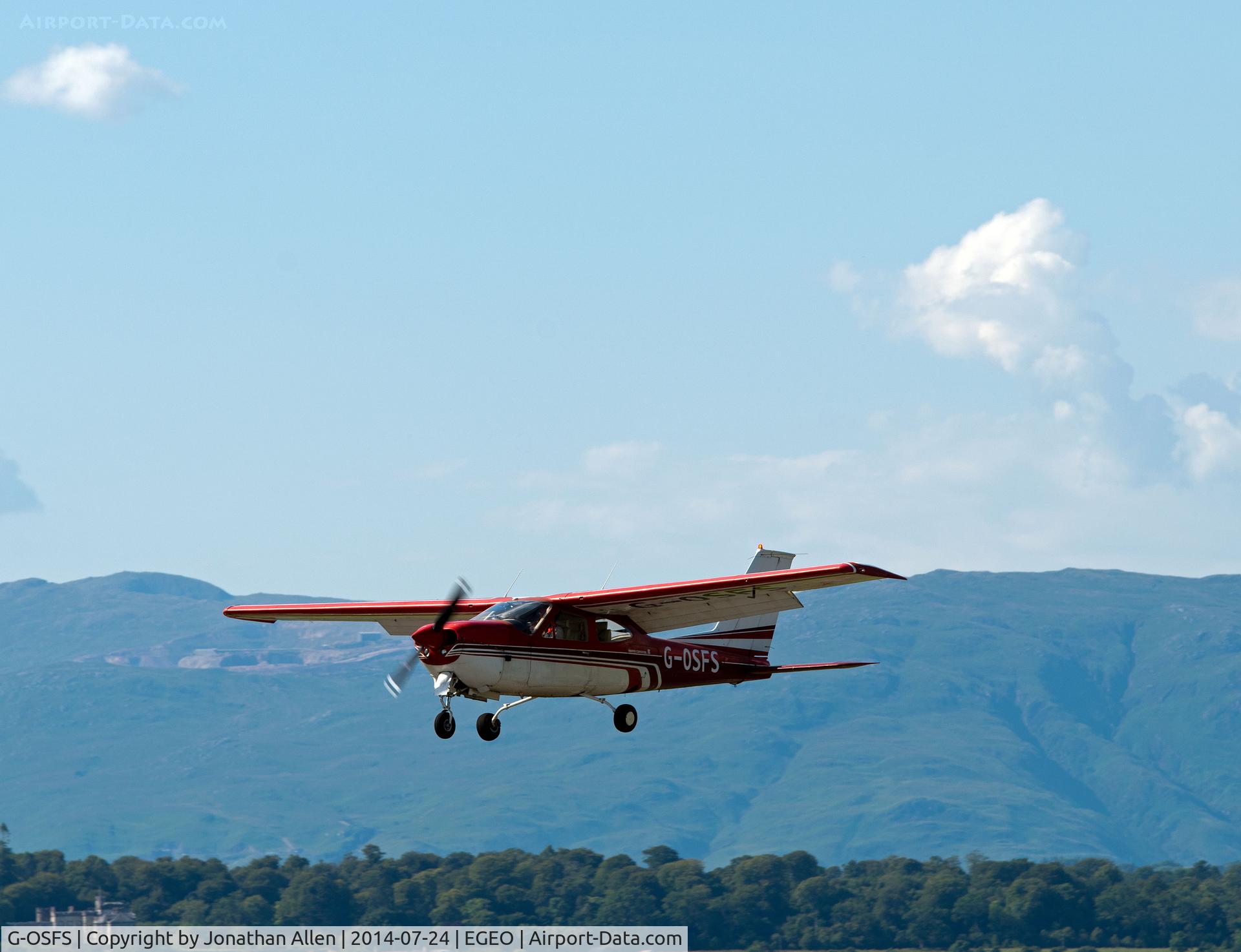 G-OSFS, 1973 Reims F177RG Cardinal RG C/N 177RG0082, About to land on Runway 19, Oban Airport.