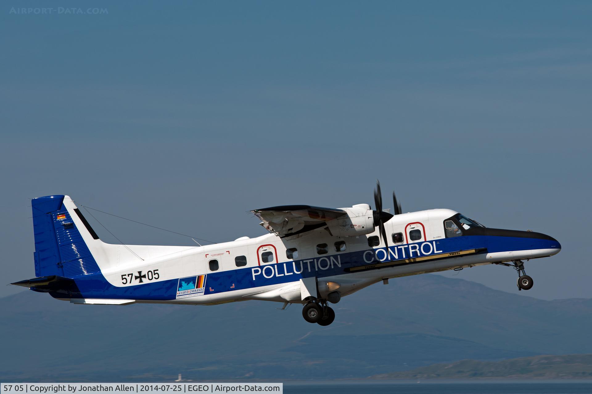 57 05, 2011 Dornier (RUAG) Do.228-212NG C/N 8302, Departing from Oban Airport (North Connel).