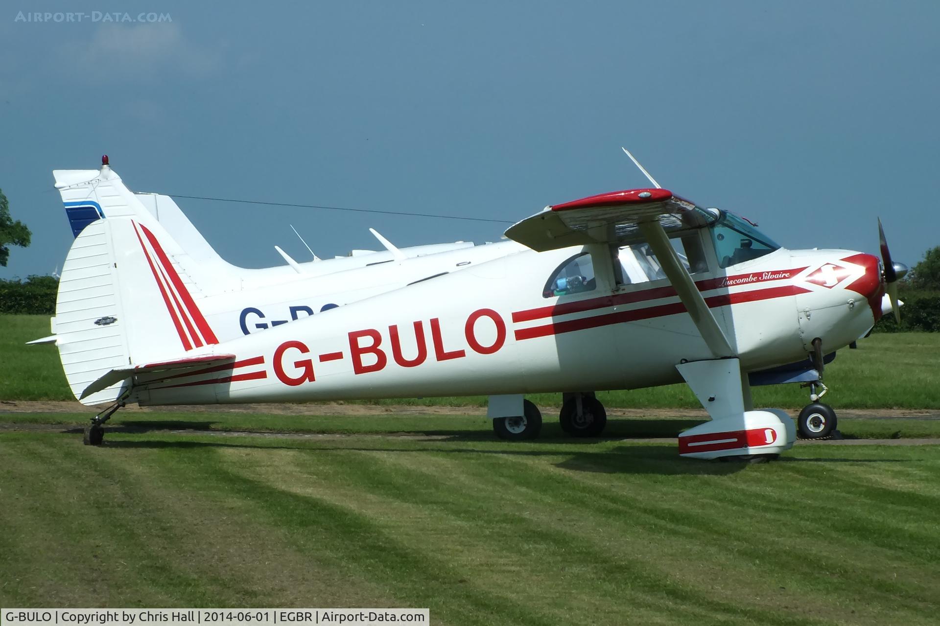 G-BULO, 1946 Luscombe 8F Silvaire C/N 4216, at Breighton's Open Cockpit & Biplane Fly-in, 2014