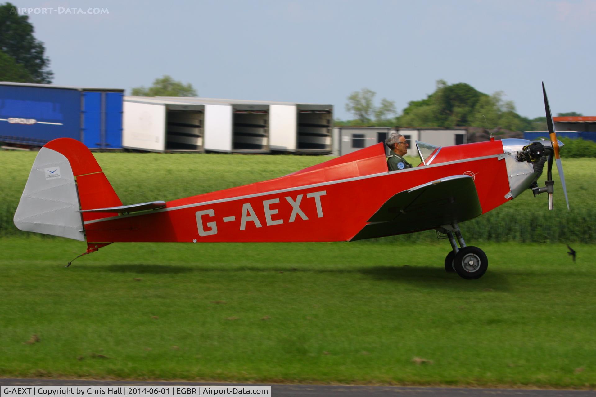 G-AEXT, 1937 Dart Kitten II C/N 123, at Breighton's Open Cockpit & Biplane Fly-in, 2014