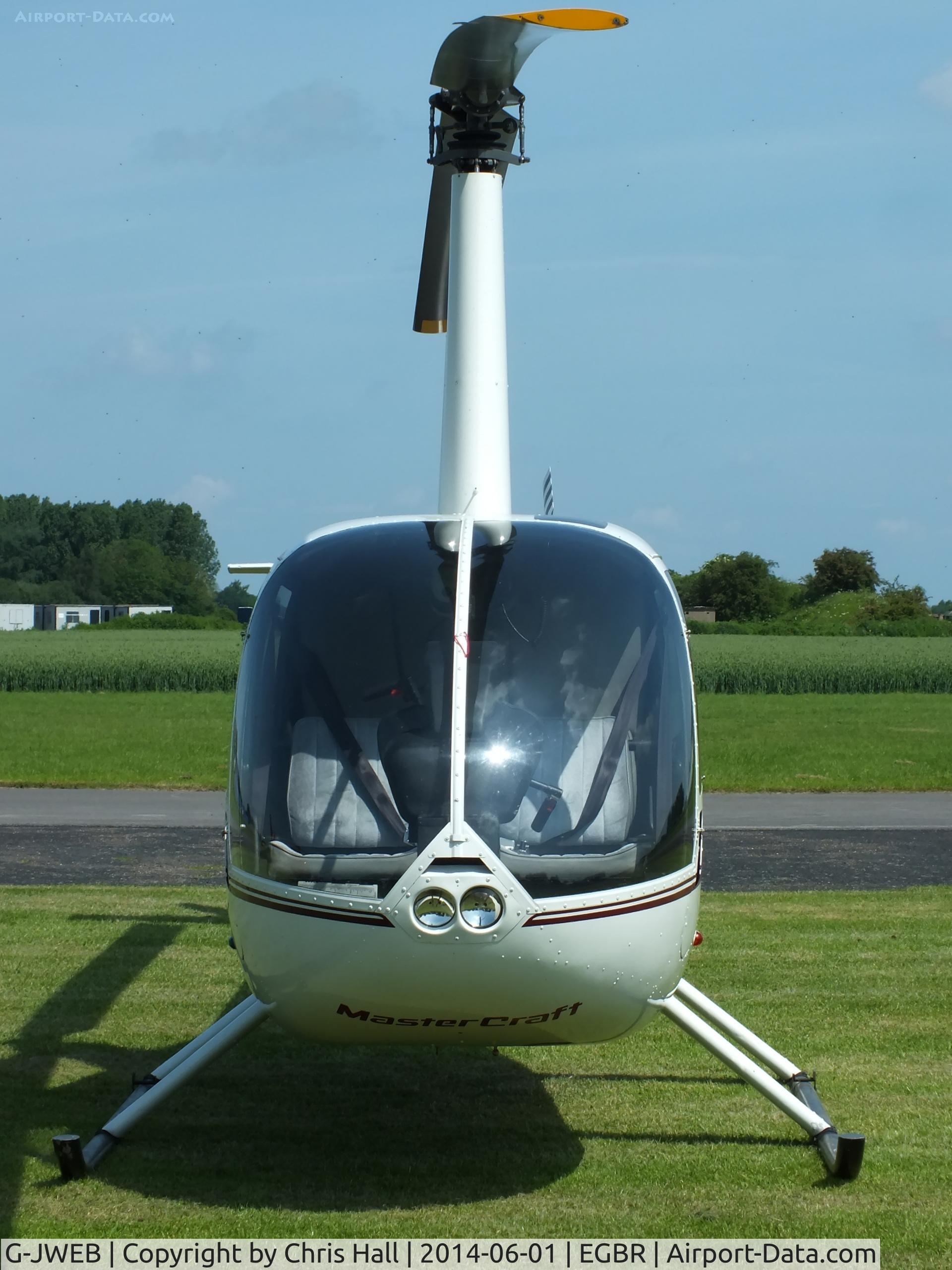 G-JWEB, 2003 Robinson R44 Raven C/N 1334, at Breighton's Open Cockpit & Biplane Fly-in, 2014