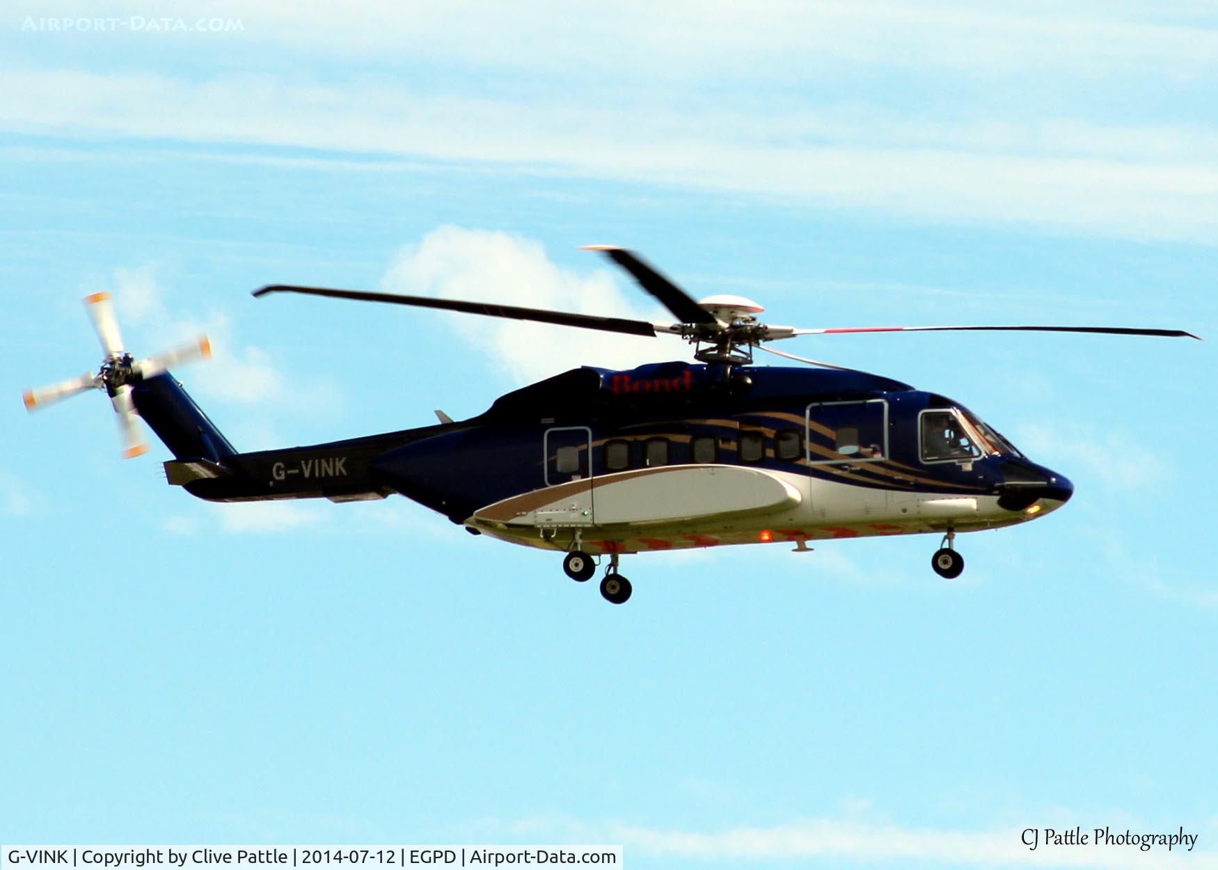 G-VINK, 2014 Sikorsky S-92A C/N 920223, On short finals to Aberdeen