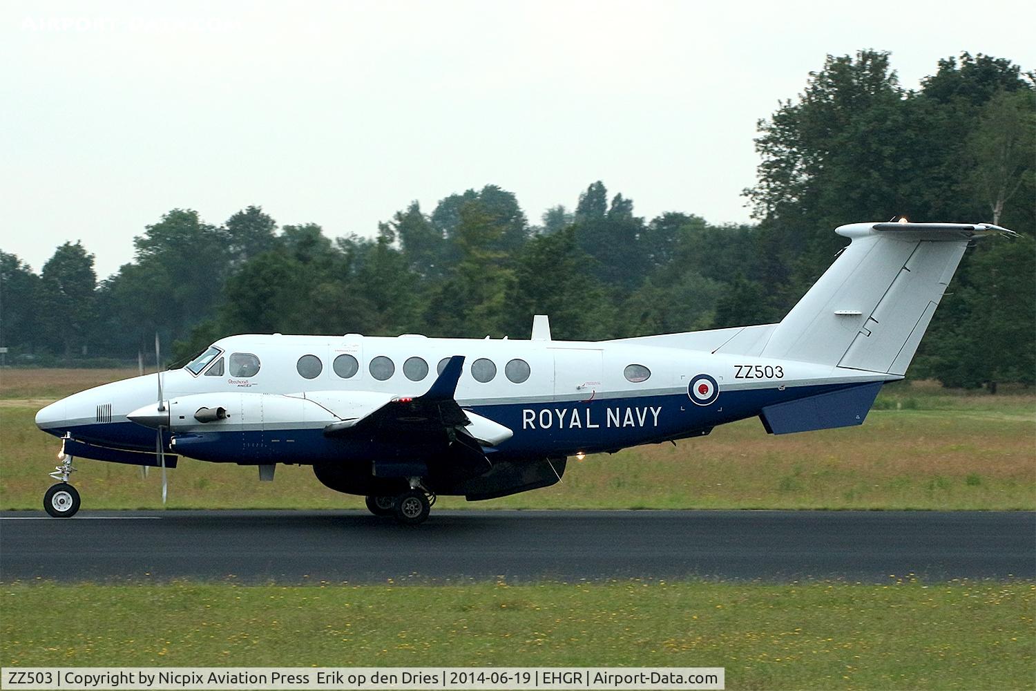 ZZ503, 2008 Hawker Beechcraft B350CER Avenger T1 C/N FL633, Avemger ZZ-503 arriving for the static display