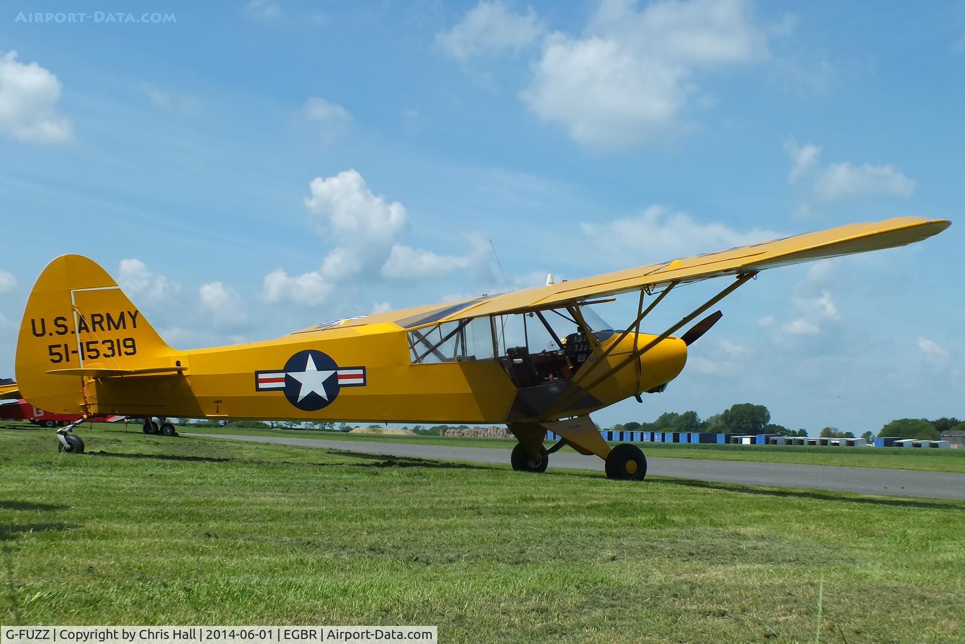 G-FUZZ, 1951 Piper L-18C Super Cub (PA-18-95) C/N 18-1016, at Breighton's Open Cockpit & Biplane Fly-in, 2014