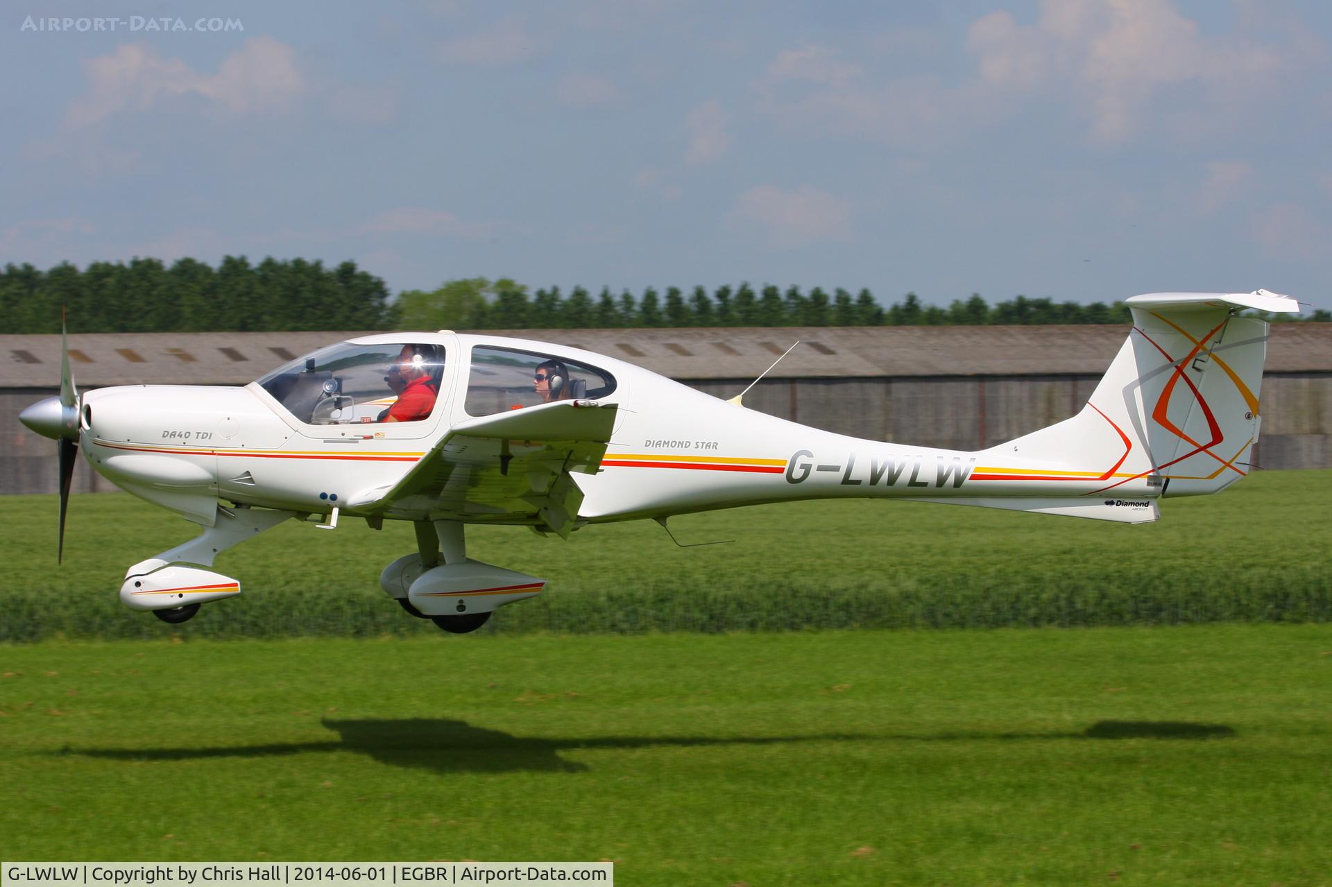 G-LWLW, 2003 Diamond DA-40D Diamond Star C/N D4.052, at Breighton's Open Cockpit & Biplane Fly-in, 2014