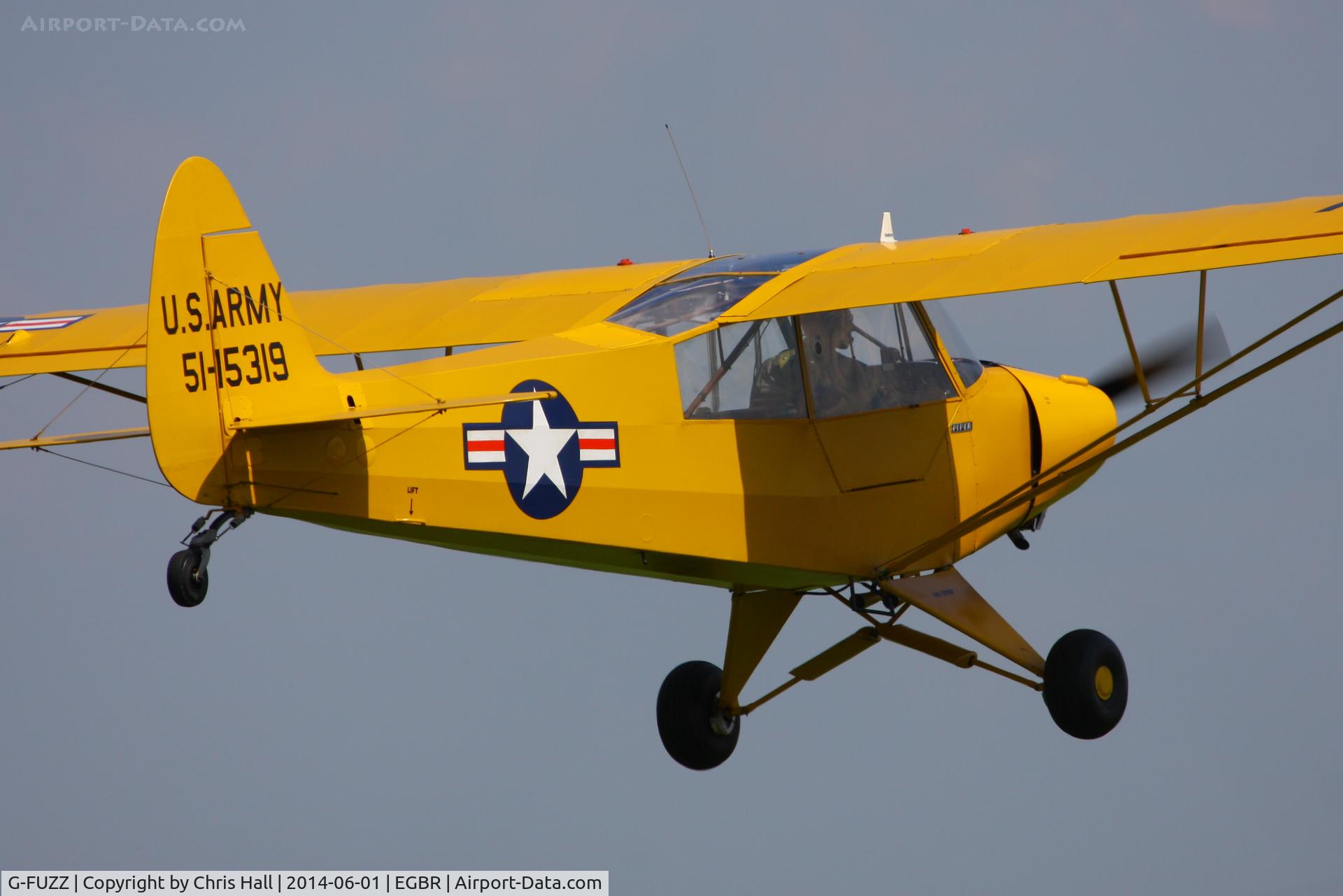G-FUZZ, 1951 Piper L-18C Super Cub (PA-18-95) C/N 18-1016, at Breighton's Open Cockpit & Biplane Fly-in, 2014