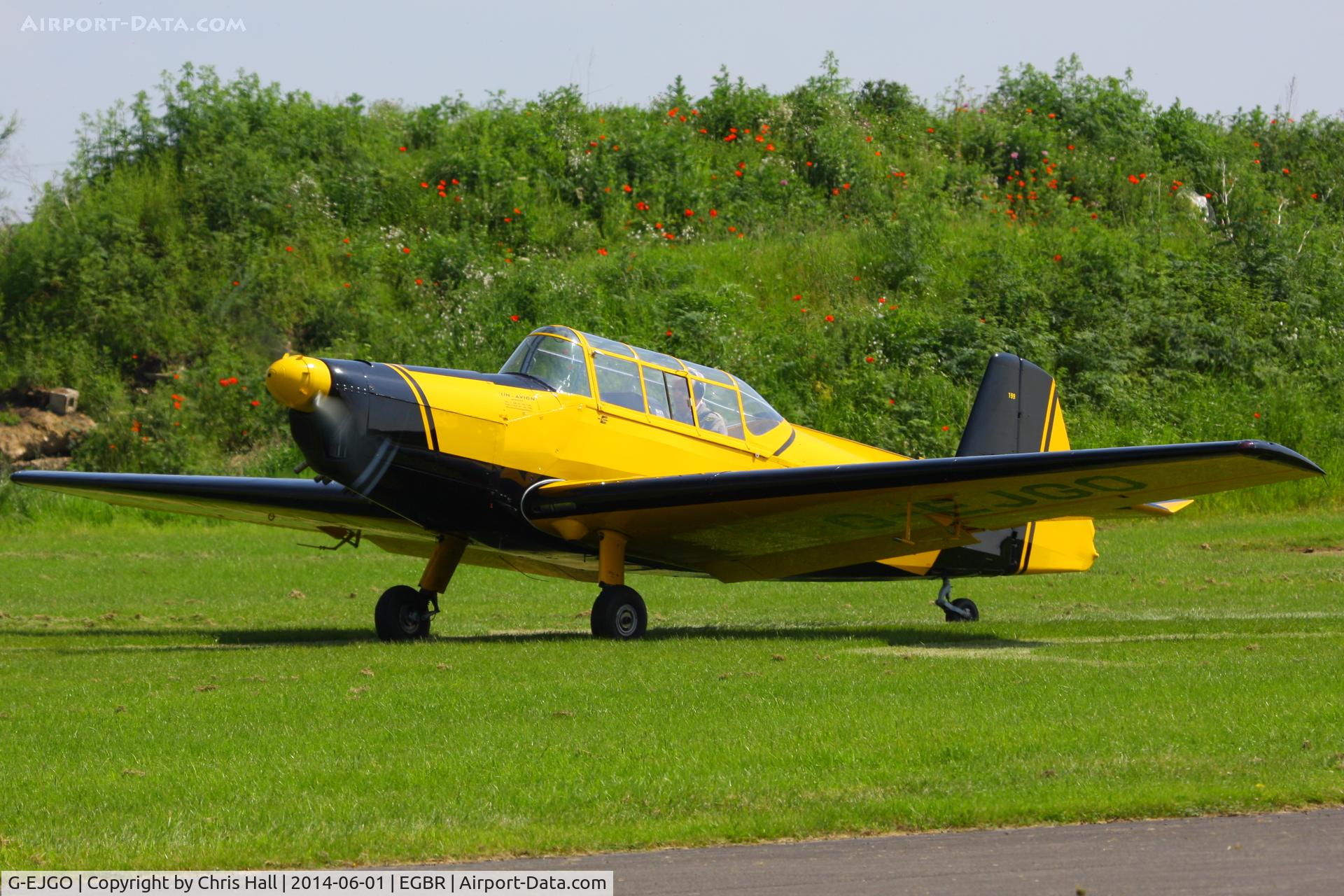 G-EJGO, 1958 Zlin Z-226 Trener C/N 199, at Breighton's Open Cockpit & Biplane Fly-in, 2014