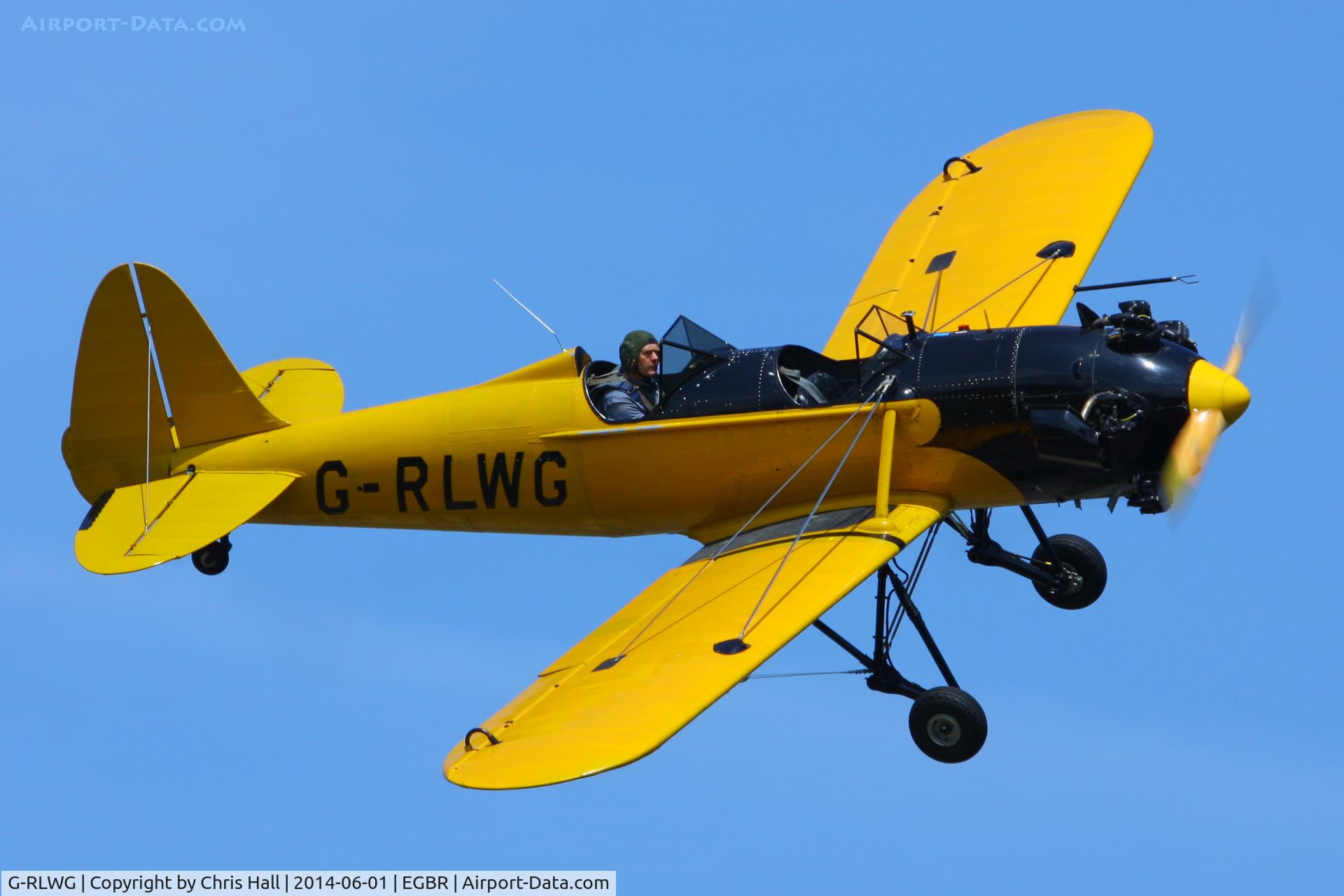 G-RLWG, 1942 Ryan PT-22 Recruit (ST3KR) C/N 1716, at Breighton's Open Cockpit & Biplane Fly-in, 2014