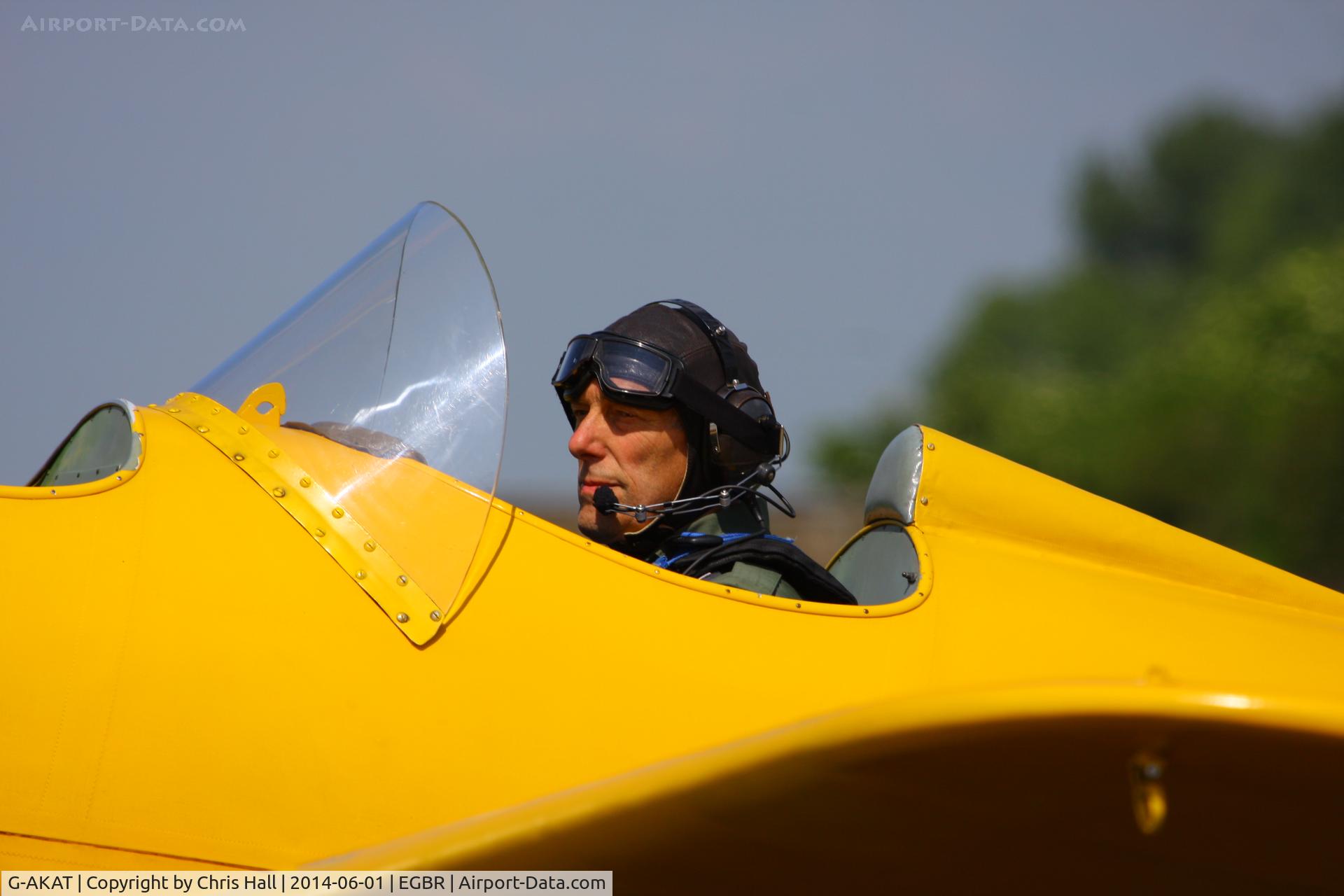 G-AKAT, 1940 Miles M14A Hawk Trainer 3 C/N 2005, at Breighton's Open Cockpit & Biplane Fly-in, 2014