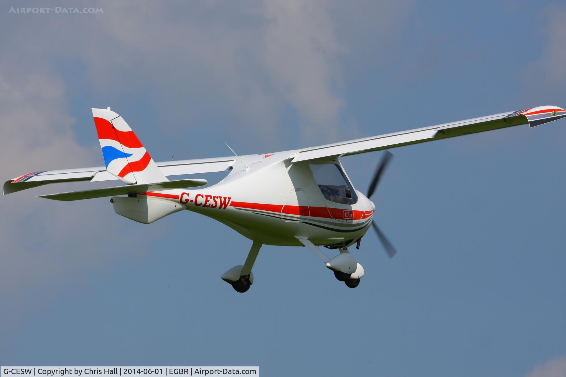 G-CESW, 2007 Flight Design CTSW C/N 8296, at Breighton's Open Cockpit & Biplane Fly-in, 2014