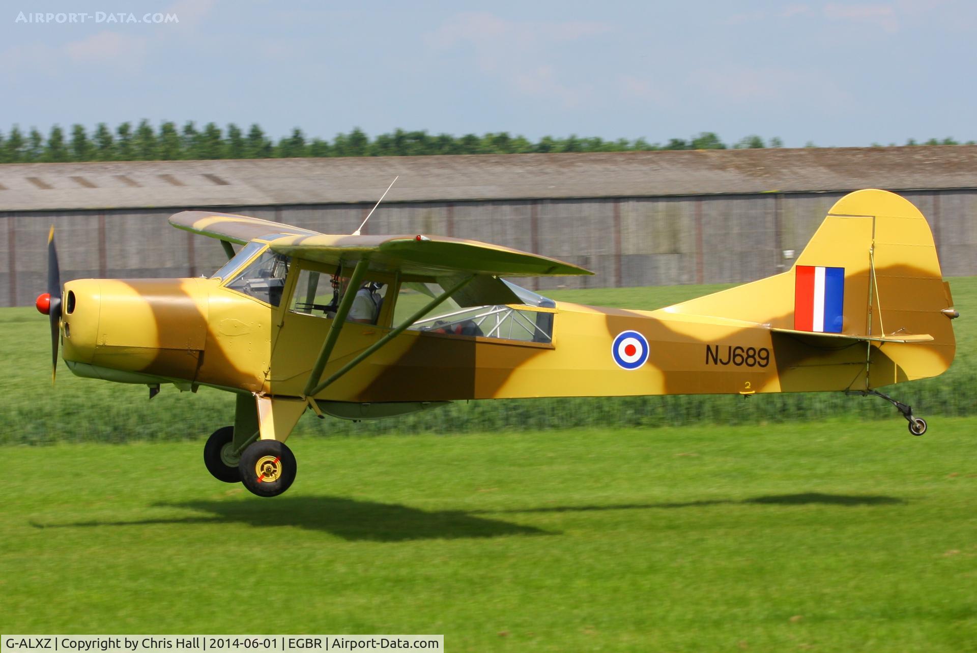 G-ALXZ, 1944 Taylorcraft Auster Mk.5/150 C/N 1082, at Breighton's Open Cockpit & Biplane Fly-in, 2014