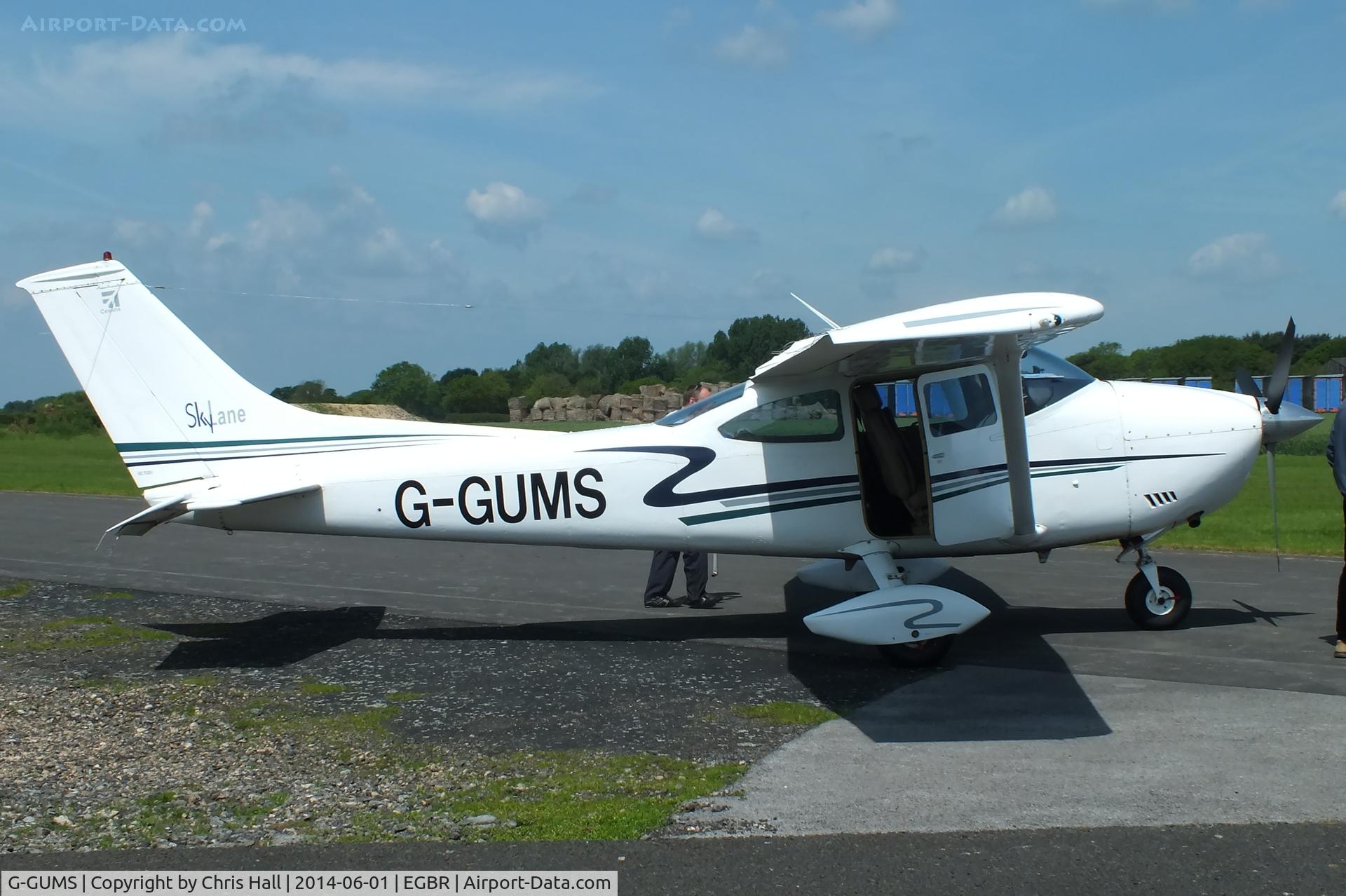 G-GUMS, 1973 Cessna 182P Skylane C/N 182-61643, at Breighton's Open Cockpit & Biplane Fly-in, 2014