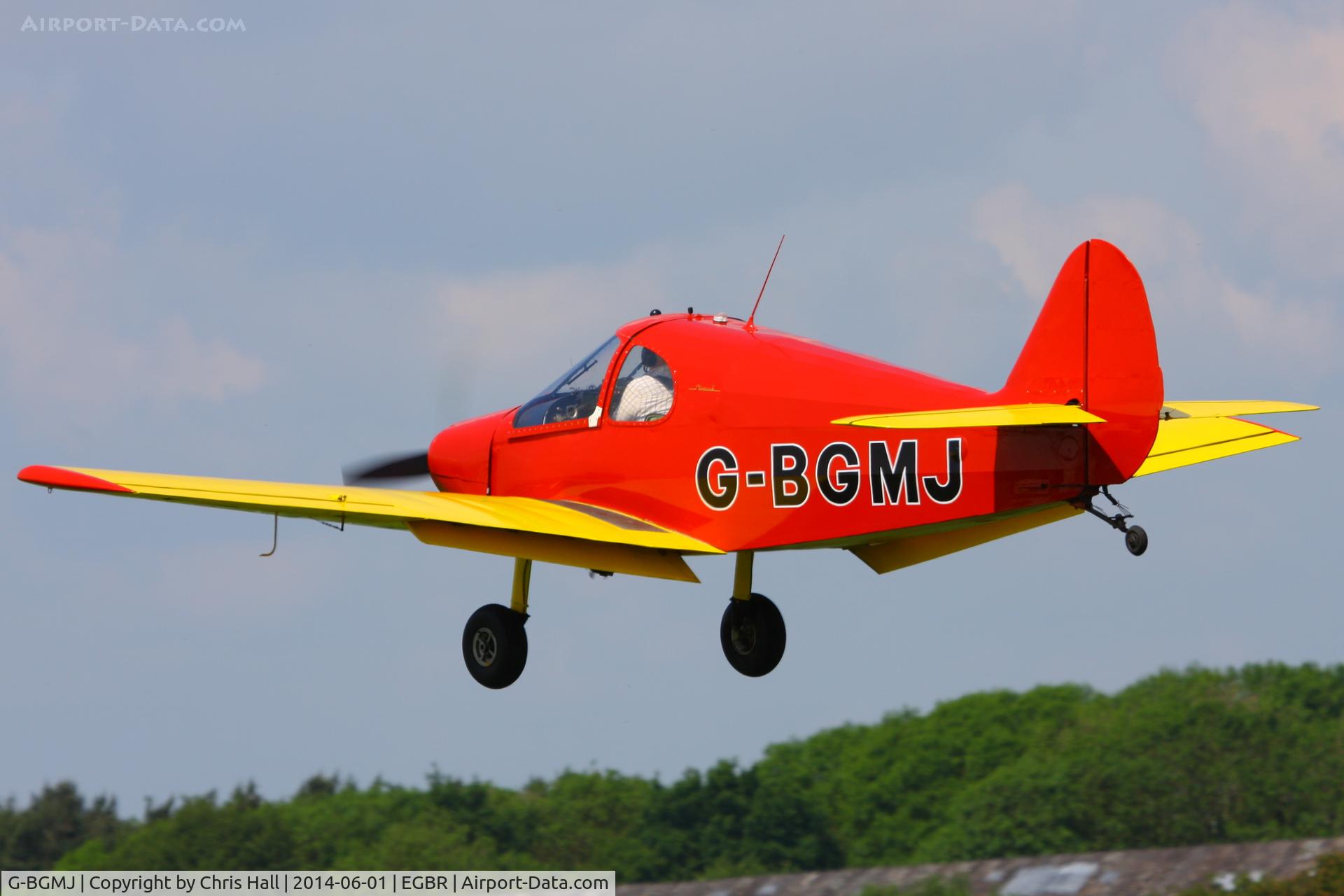 G-BGMJ, 1952 Gardan GY-201 Minicab C/N 12, at Breighton's Open Cockpit & Biplane Fly-in, 2014