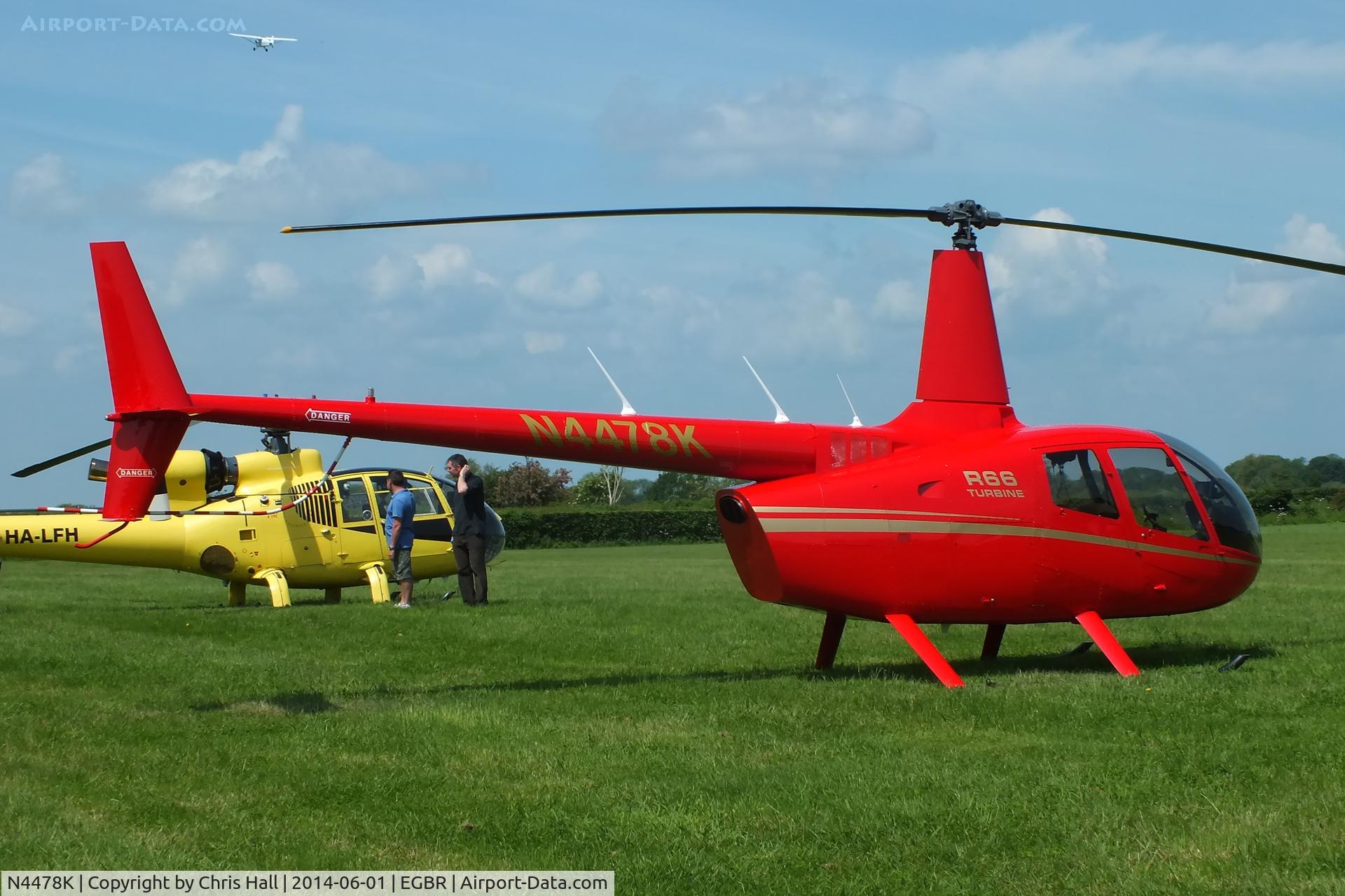 N4478K, 2011 Robinson R66 Turbine C/N 0031, at Breighton's Open Cockpit & Biplane Fly-in, 2014