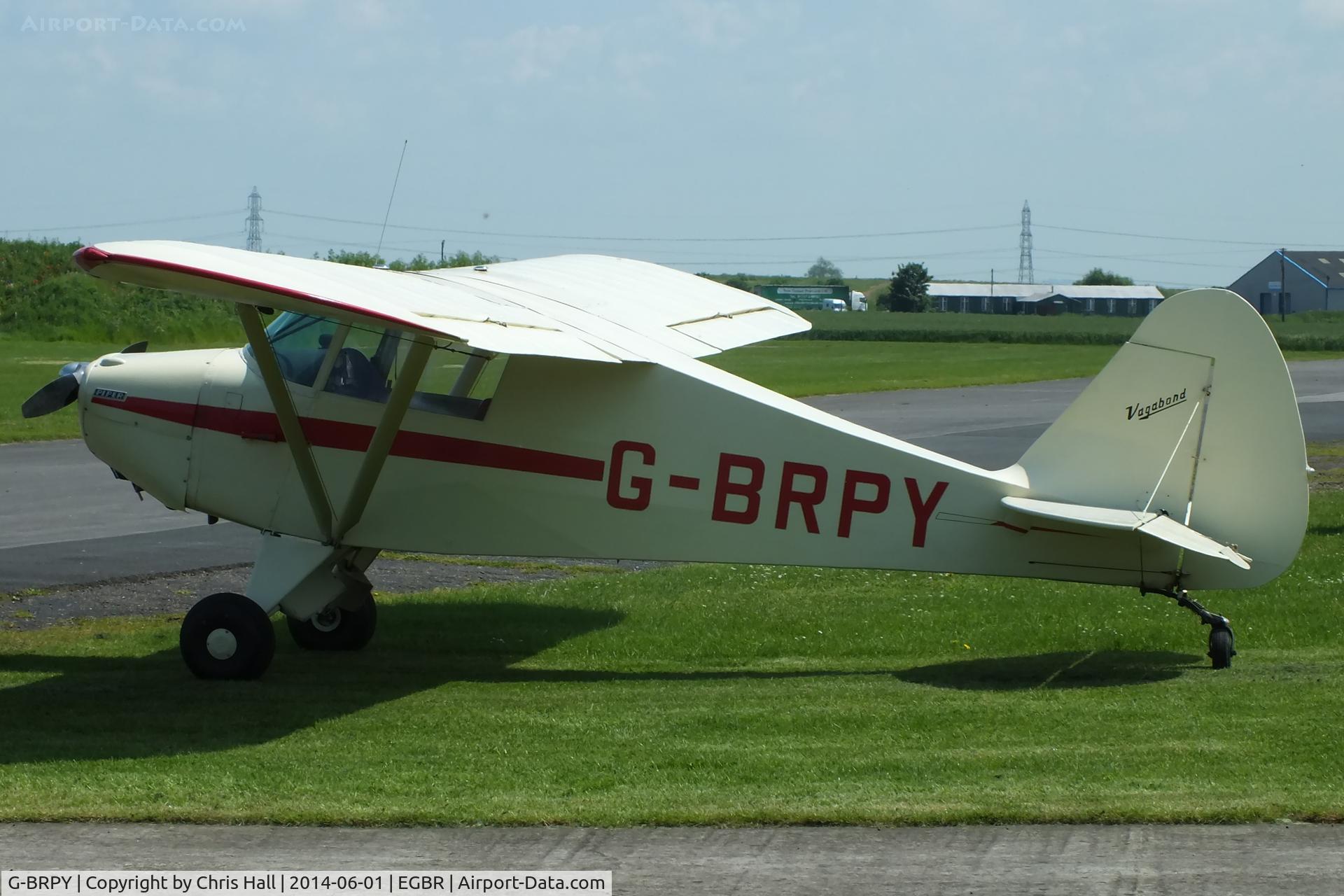 G-BRPY, 1948 Piper PA-15 Vagabond Vagabond C/N 15-141, at Breighton's Open Cockpit & Biplane Fly-in, 2014