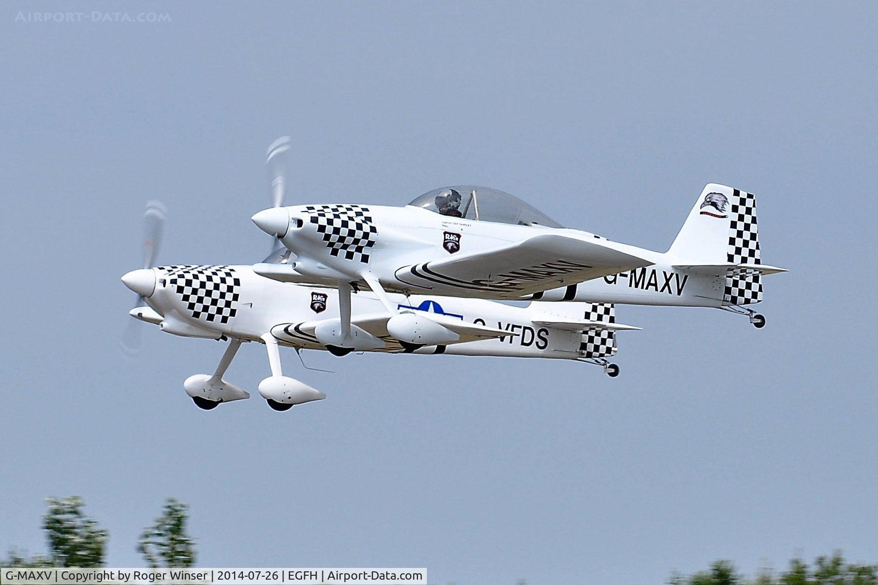 G-MAXV, 2000 Vans RV-4 C/N PFA 181-13266, Raven 1 leading Team Raven during a formation take-off with G-VFDS (Raven 2) in the number 2 slot.