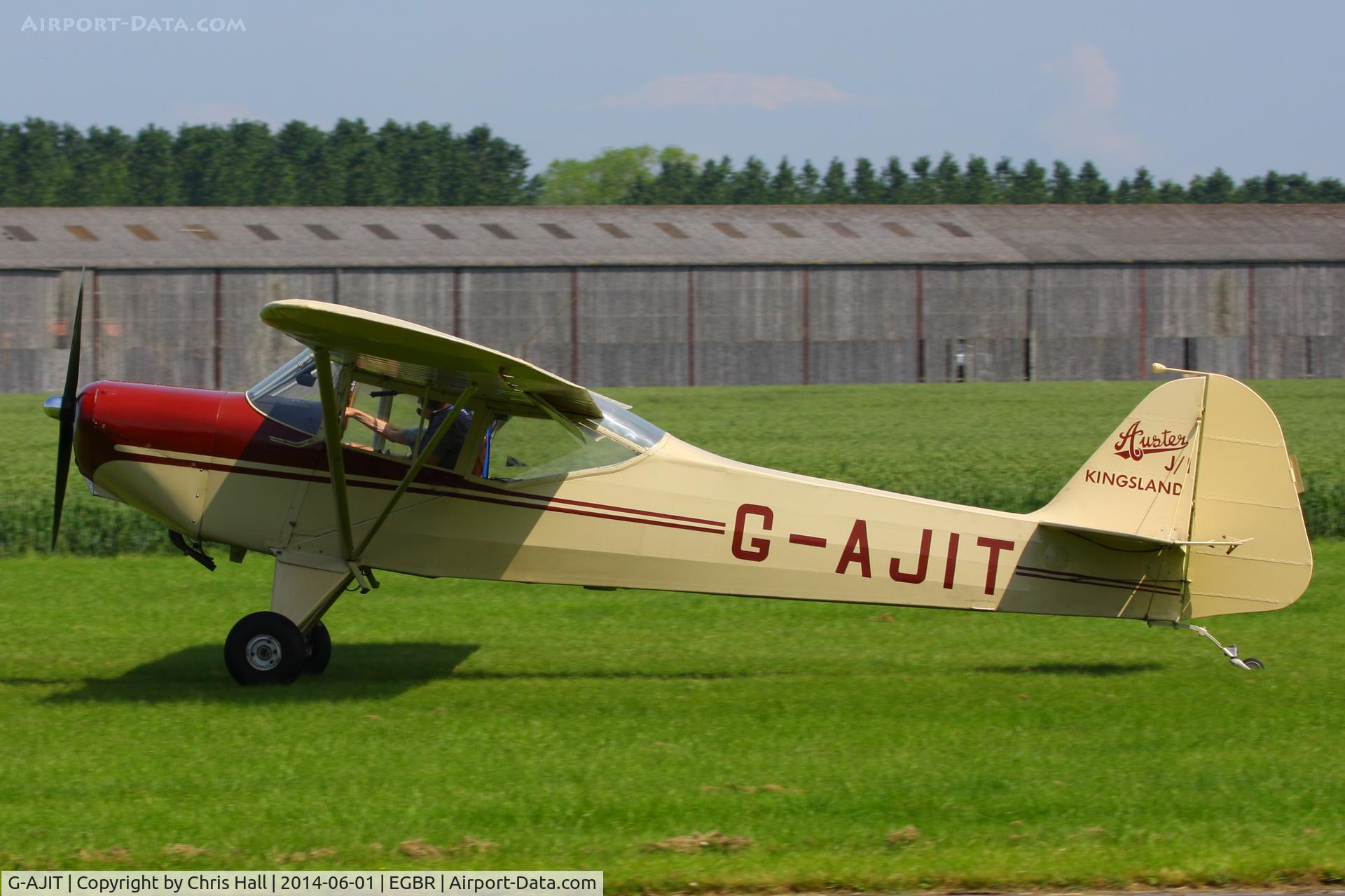 G-AJIT, 1946 Auster J-1 Kingsland C/N 2337, at Breighton's Open Cockpit & Biplane Fly-in, 2014