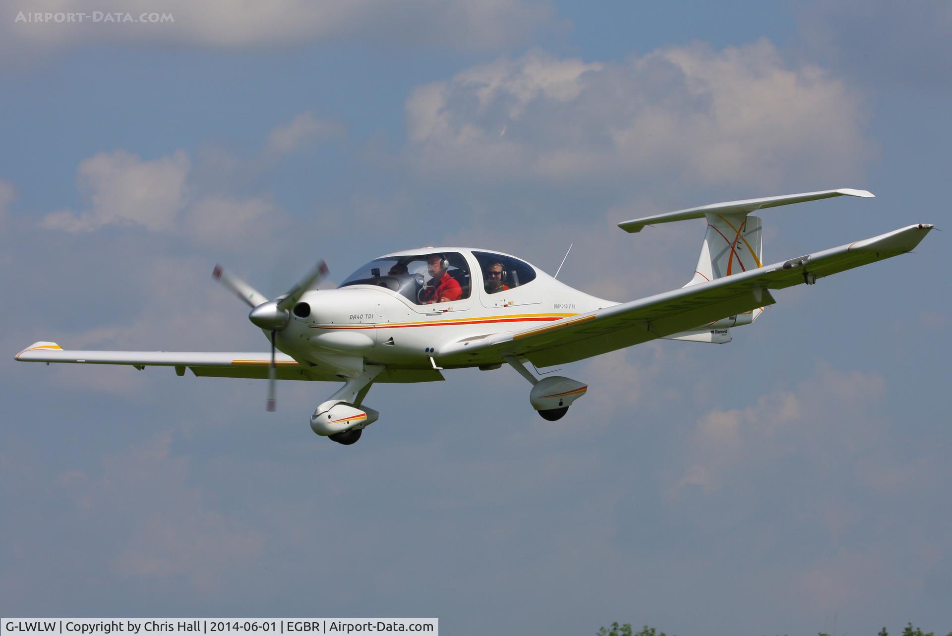 G-LWLW, 2003 Diamond DA-40D Diamond Star C/N D4.052, at Breighton's Open Cockpit & Biplane Fly-in, 2014