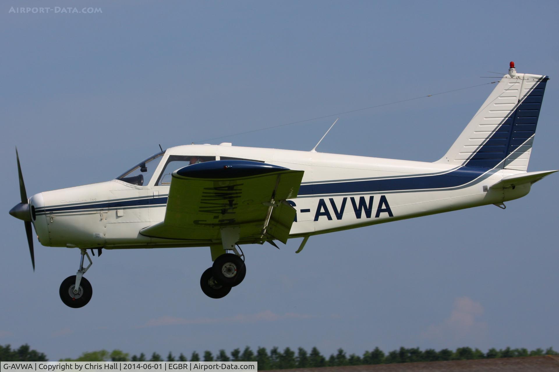 G-AVWA, 1967 Piper PA-28-140 Cherokee C/N 28-23660, at Breighton's Open Cockpit & Biplane Fly-in, 2014