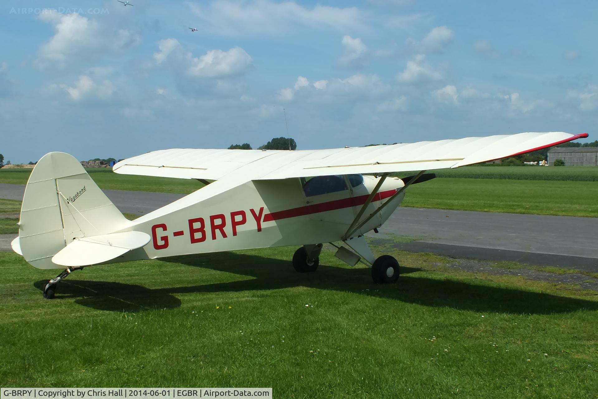 G-BRPY, 1948 Piper PA-15 Vagabond Vagabond C/N 15-141, at Breighton's Open Cockpit & Biplane Fly-in, 2014