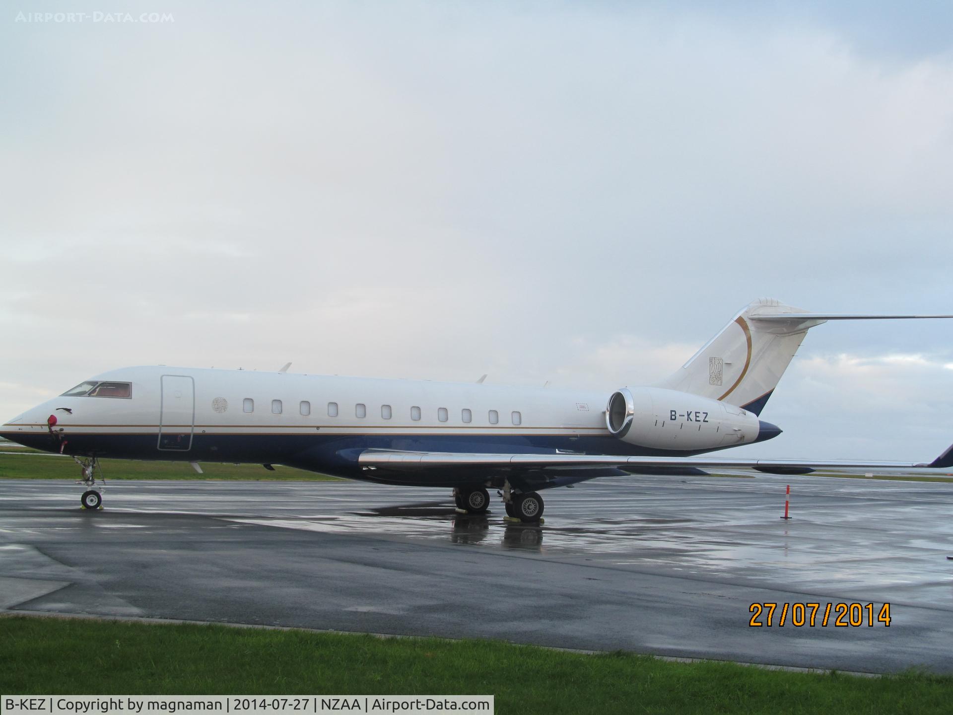 B-KEZ, 2011 Bombardier BD-700-1A10 Global Express 5000 C/N 9425, At AKL after nightstop - off later this morning
