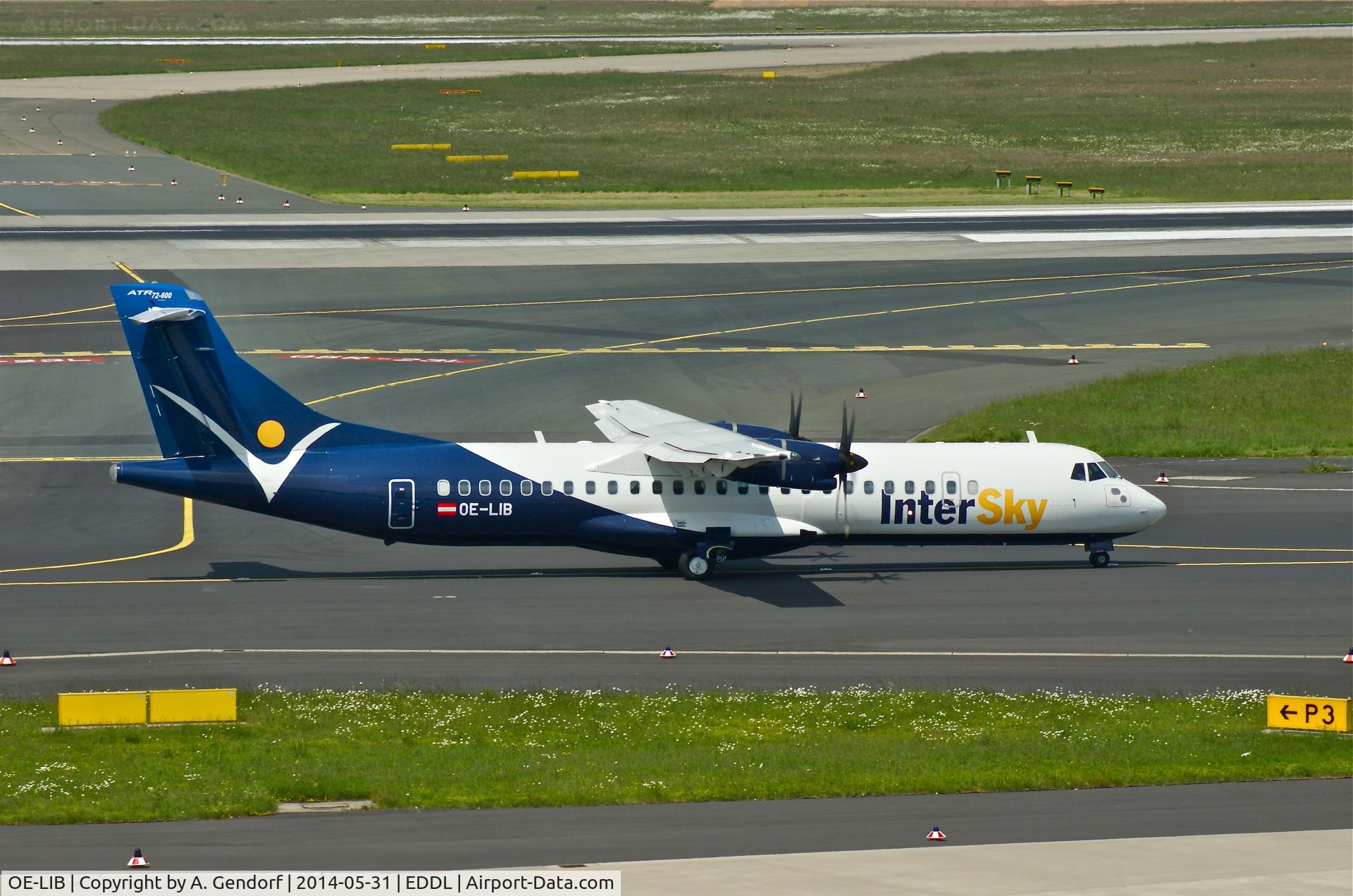 OE-LIB, 2012 ATR N700SV C/N 1038, Intersky, is here on taxiway 