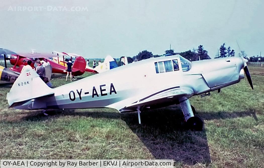 OY-AEA, 1940 SAI KZ II Kupé C/N 27, S.A.I. KZ II Coupe [27] Stauning~OY 05/06/1982. From a slide.