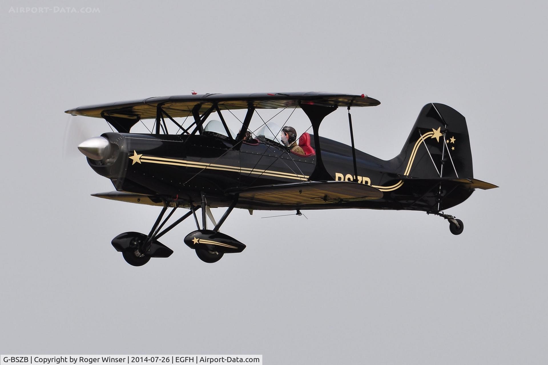 G-BSZB, 1981 Stolp SA-300 Starduster Too C/N 545, Resident biplane departing Runway 22 for a local flight.