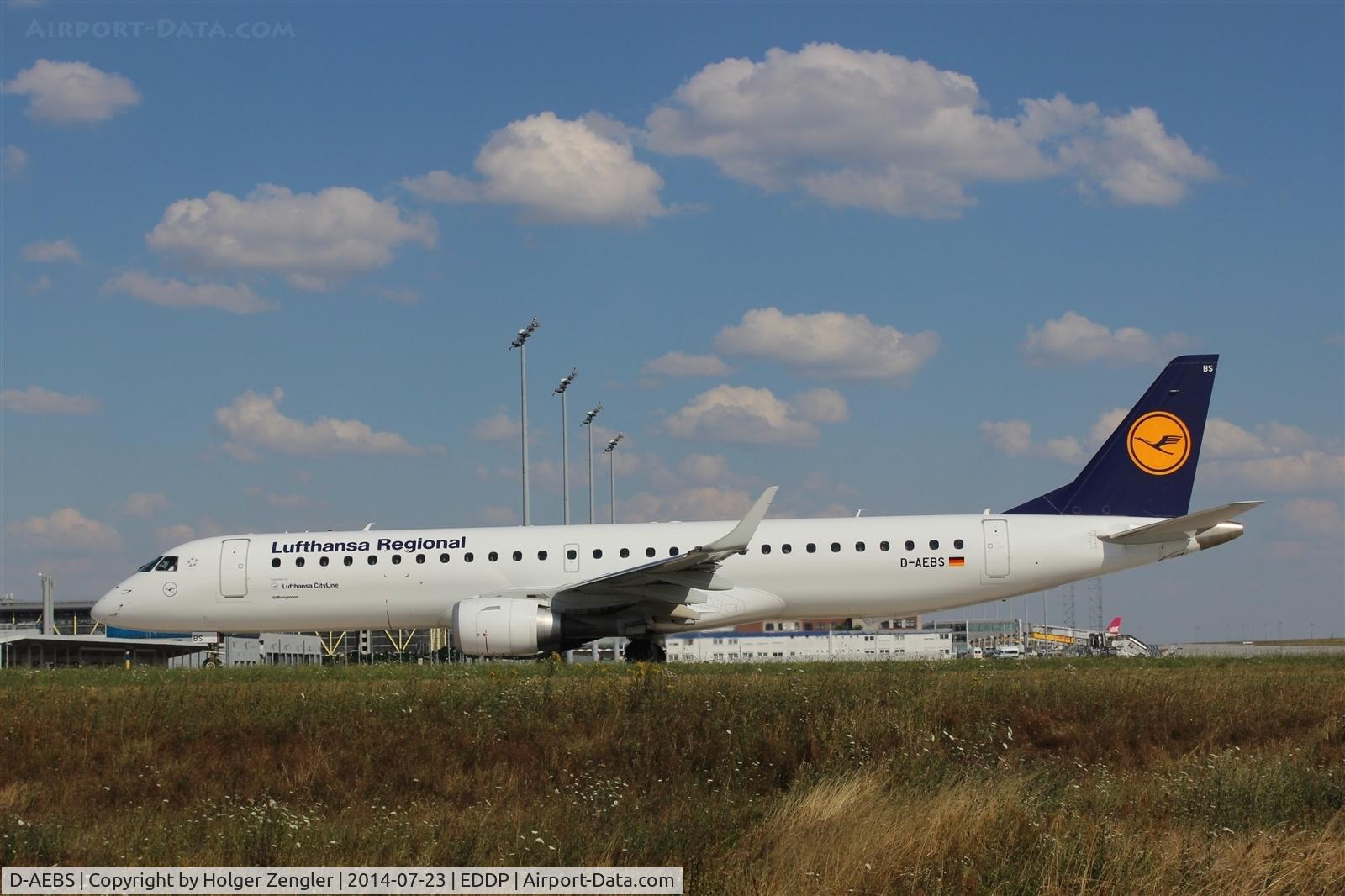 D-AEBS, 2012 Embraer 195LR (ERJ-190-200LR) C/N 19000565, FRA shuttle on taxi to rwy 08L...