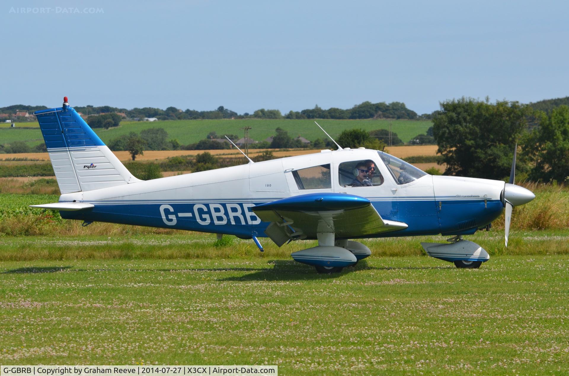 G-GBRB, 1965 Piper PA-28-180 Cherokee C/N 28-2583, Just landed at Northrepps.