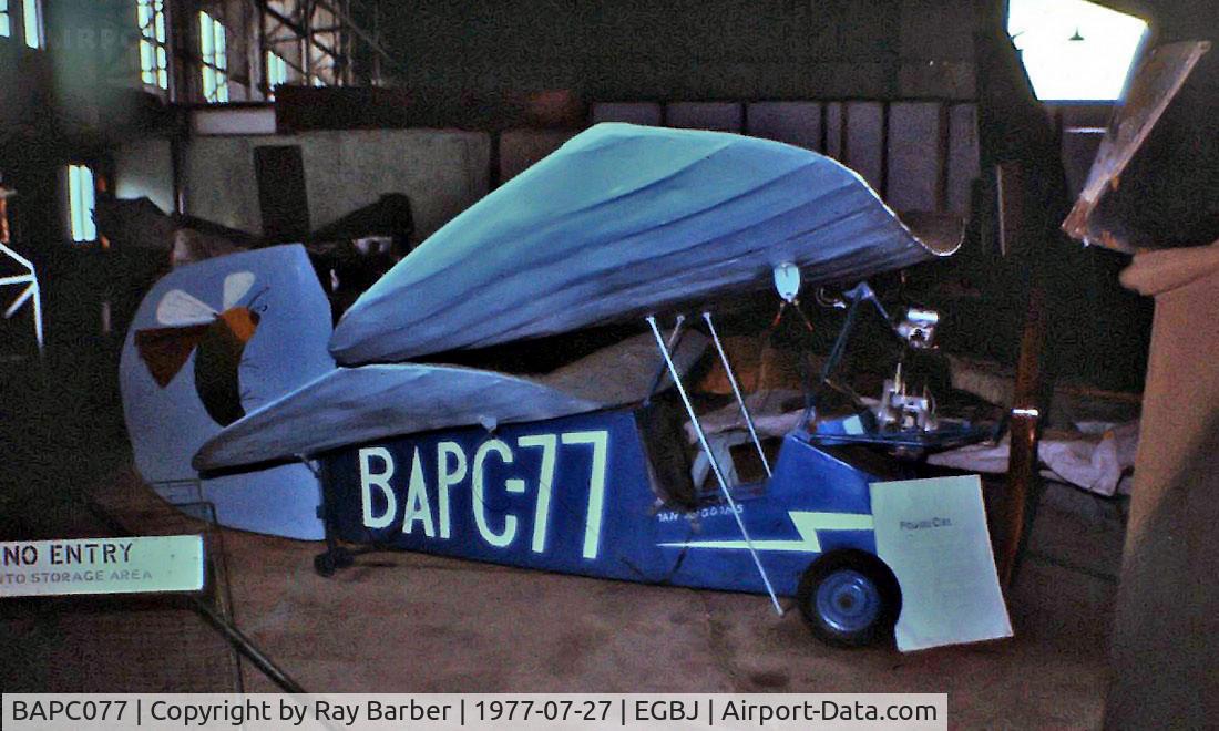 BAPC077, 1974 Mignet HM.14 Pou-du-Ciel C/N BAPC.077, Mignet HM.14 Pou du Ciel [SM.1] Staverton~G 27/07/1977