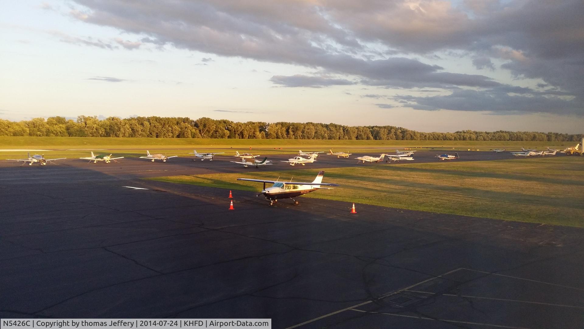 N5426C, 1979 Cessna T210N Turbo Centurion C/N 21063749, Tied up in front of Atlantic Aviation KHFD