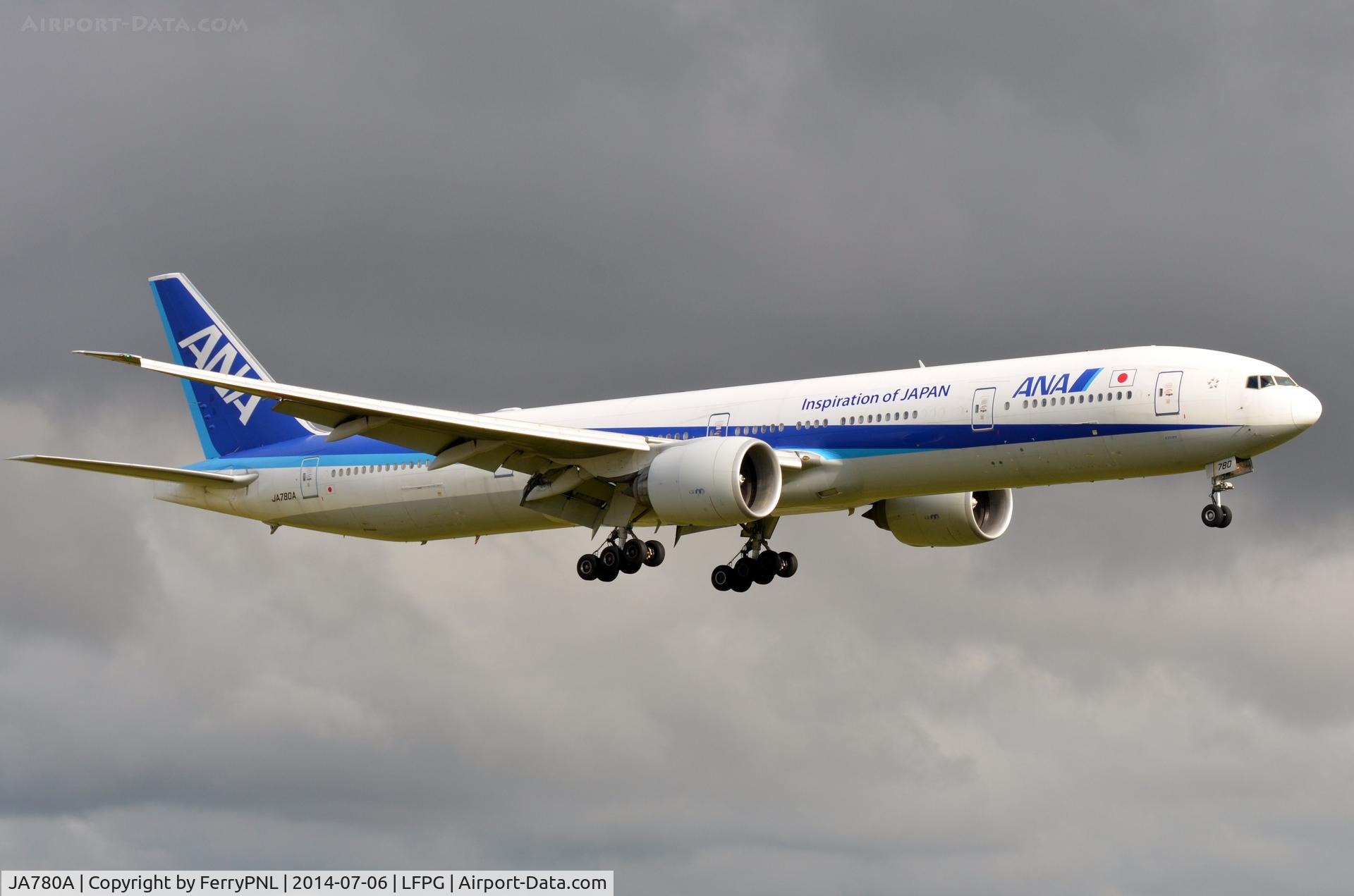 JA780A, 2007 Boeing 777-381/ER C/N 34895, ANA B773 arriving in CDG